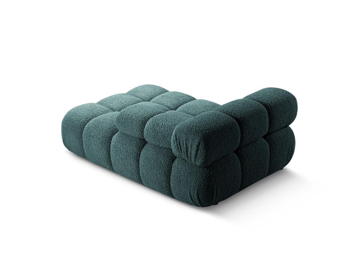Right-facing chaise longue BELLIS petrol blue boucle