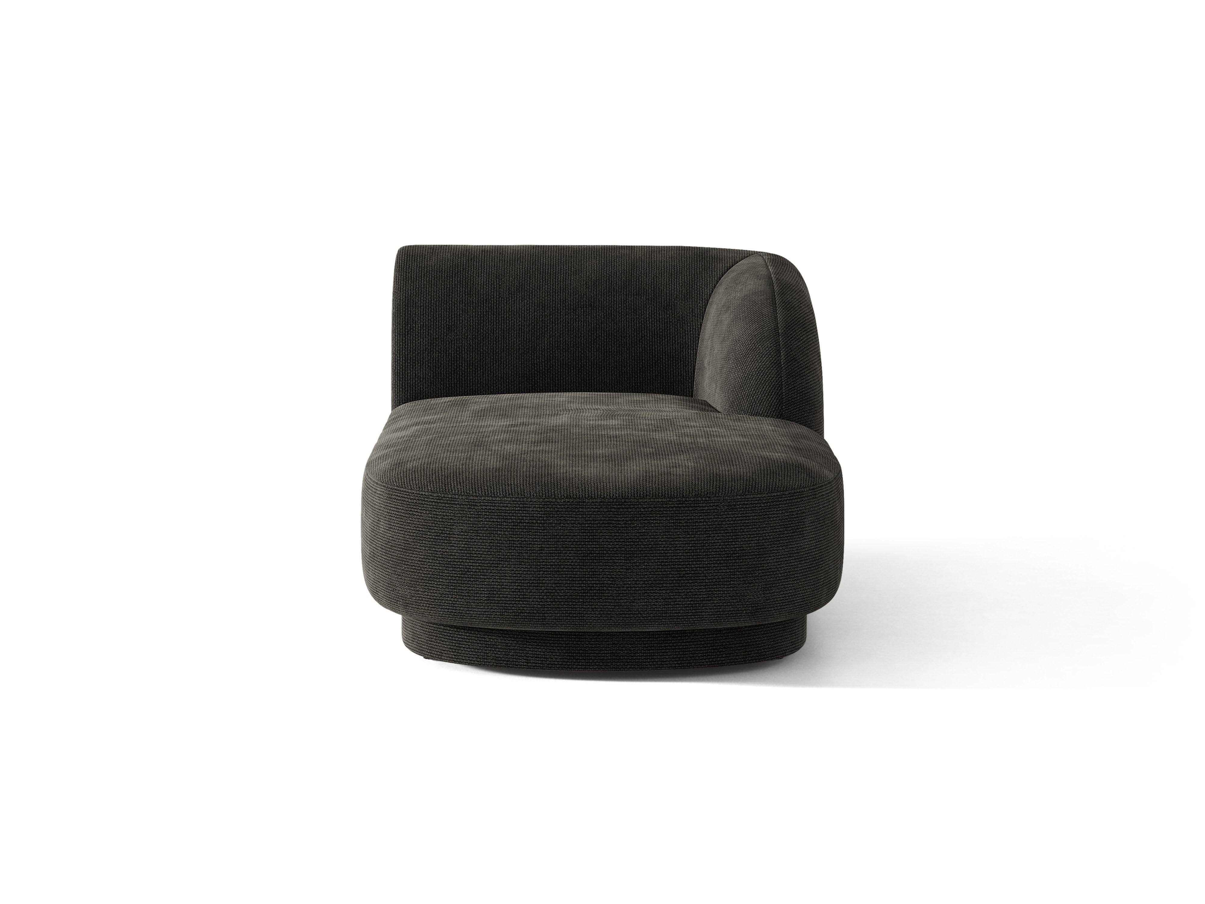 Right-facing chaise longue MILEY black chenille