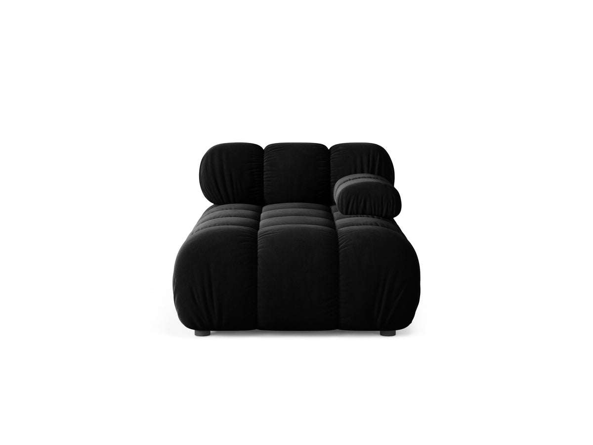 Right-facing BELLIS chaise lounge in black velvet