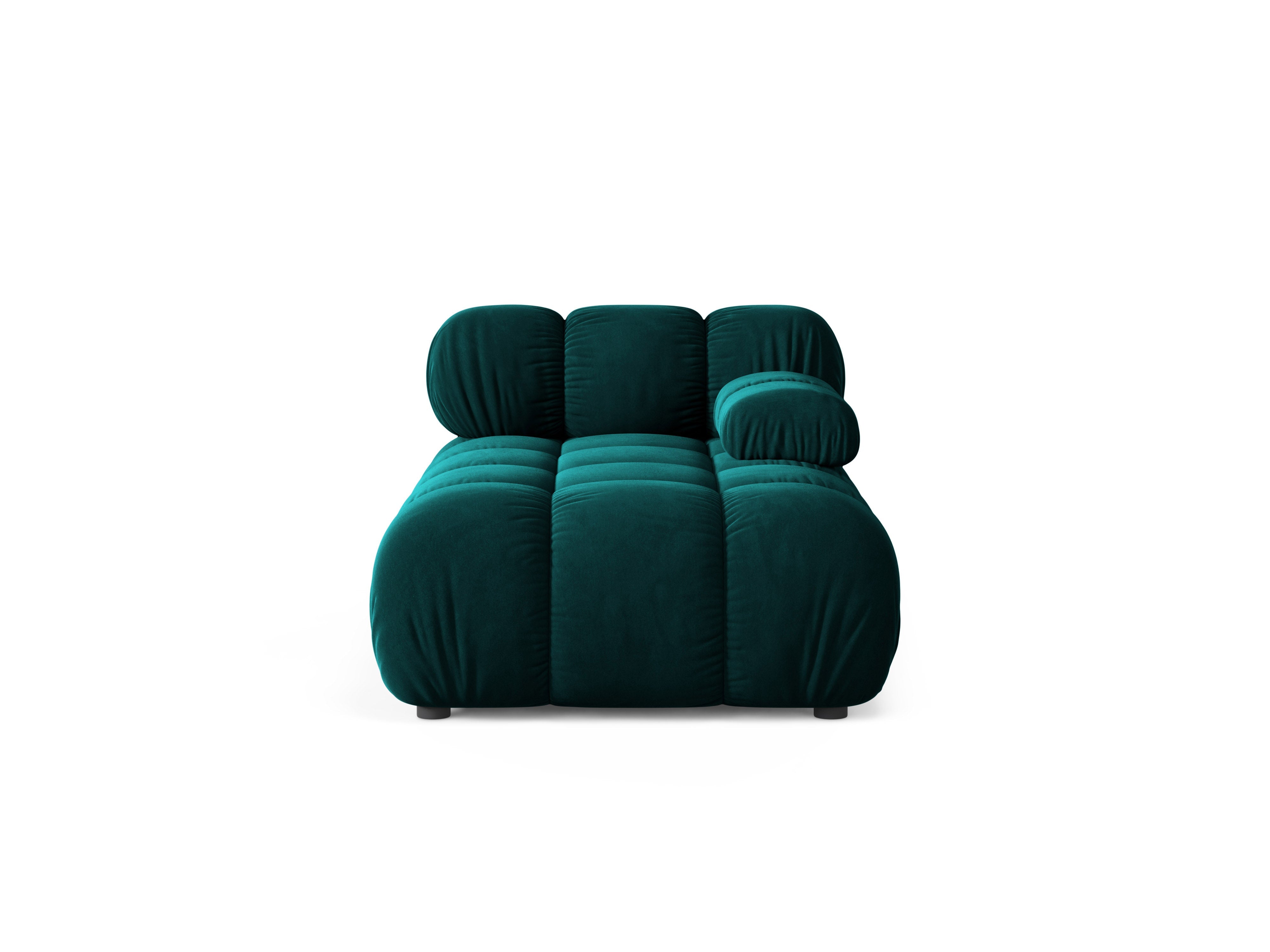 Right-facing BELLIS chaise longue in deep petrol velvet