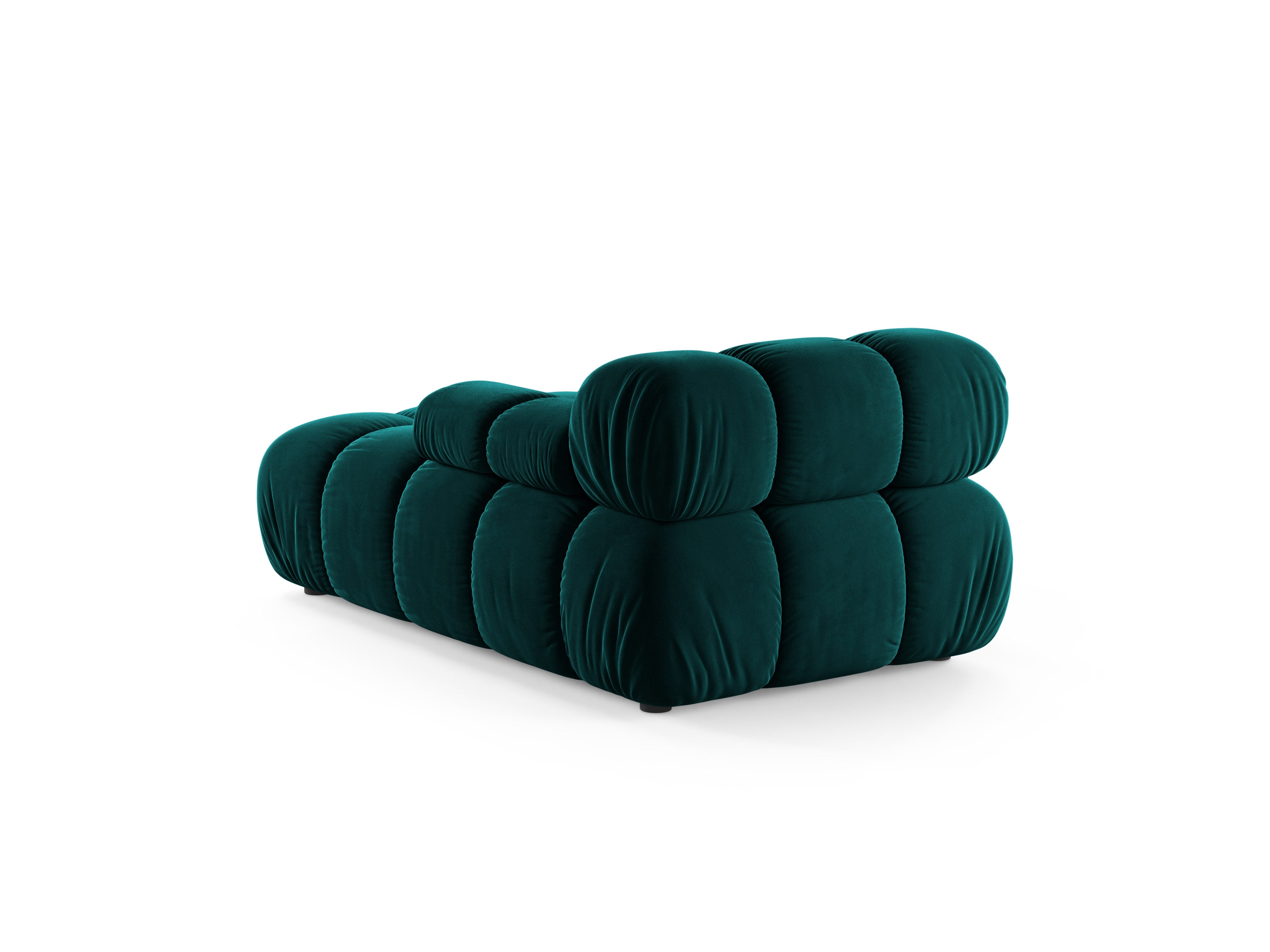 Right-facing BELLIS chaise longue in deep petrol velvet