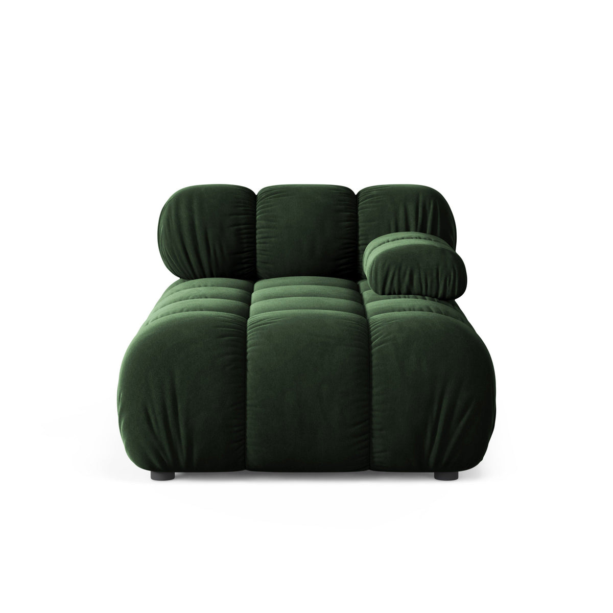 Right-facing chaise longue BELLIS in bottle green velvet