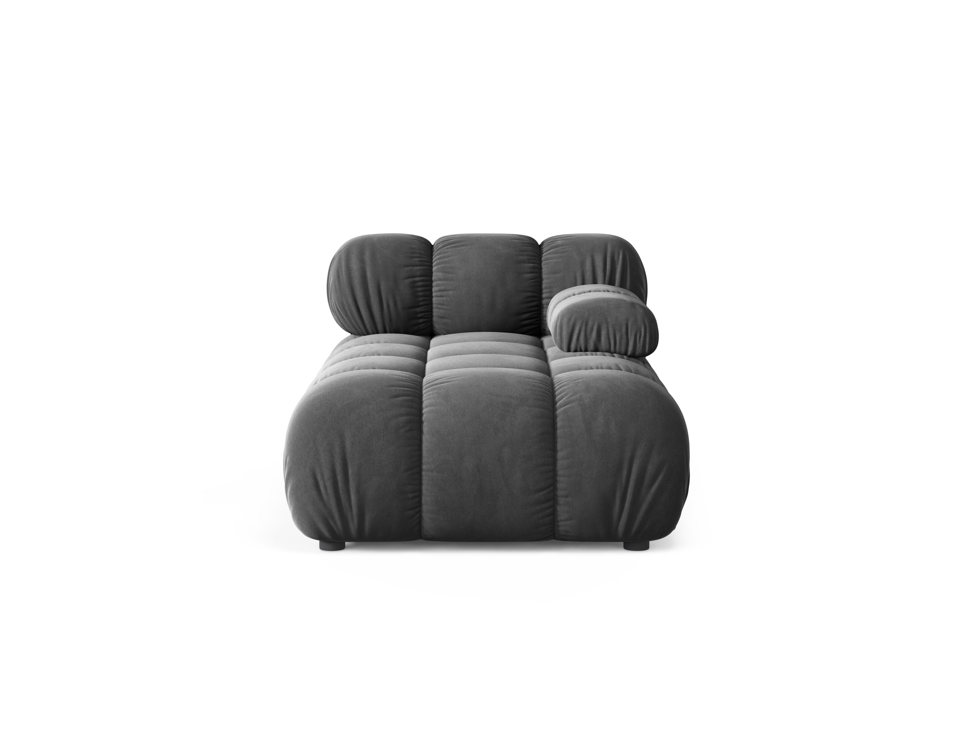Right-facing BELLIS chaise longue in dark gray velvet
