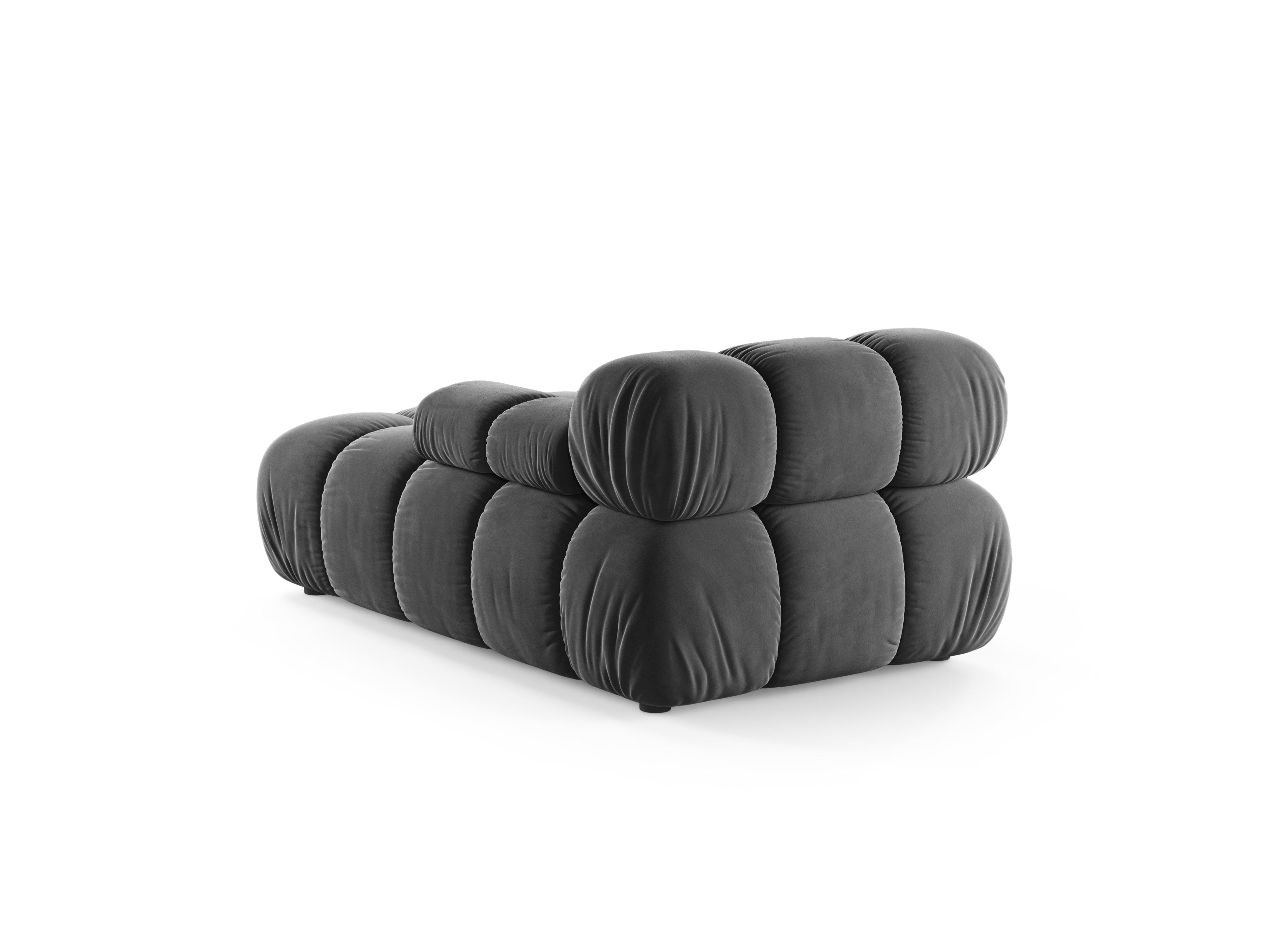 Right-facing BELLIS chaise longue in dark gray velvet