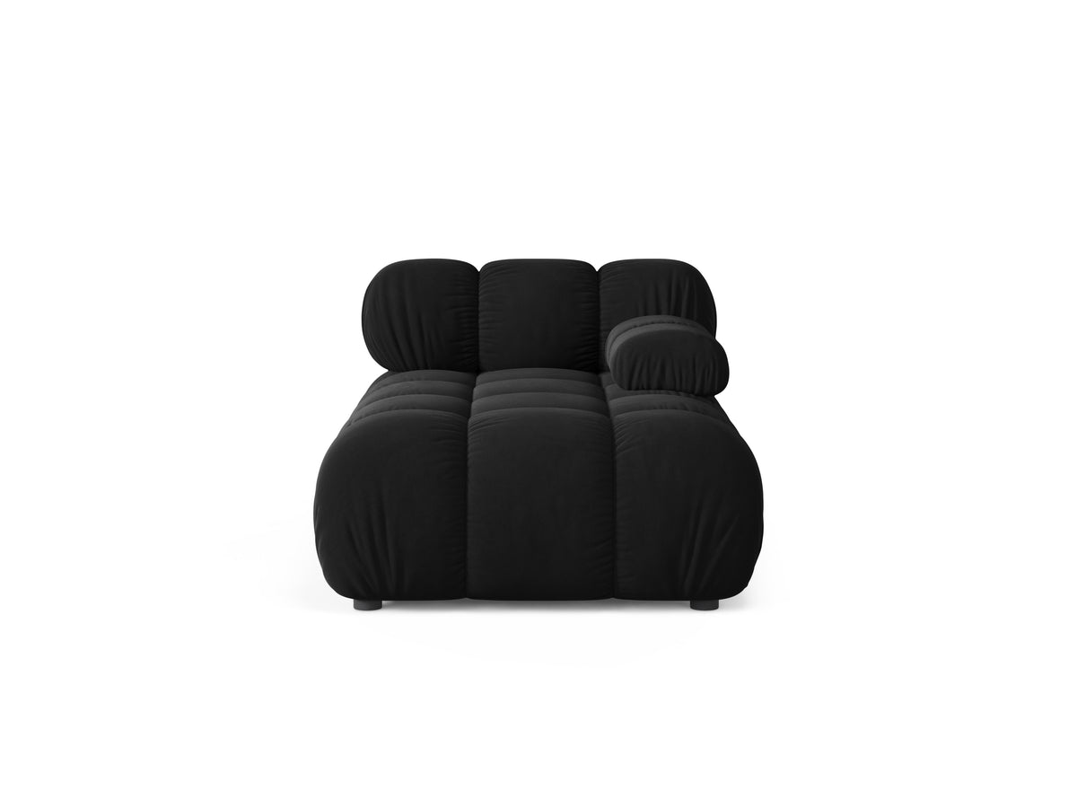 Black velvet right-facing chaise longue BELLIS