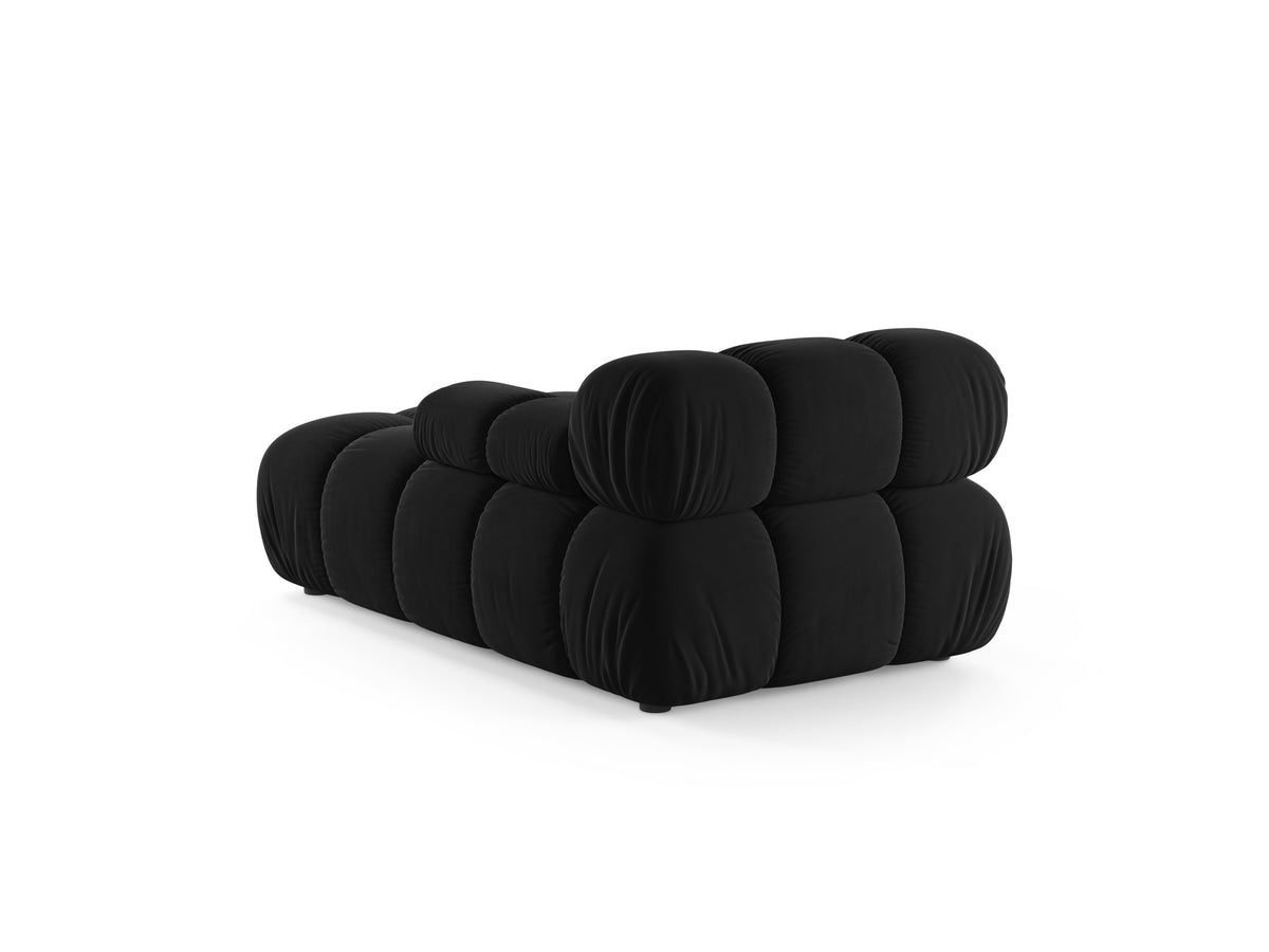 Black velvet right-facing chaise longue BELLIS