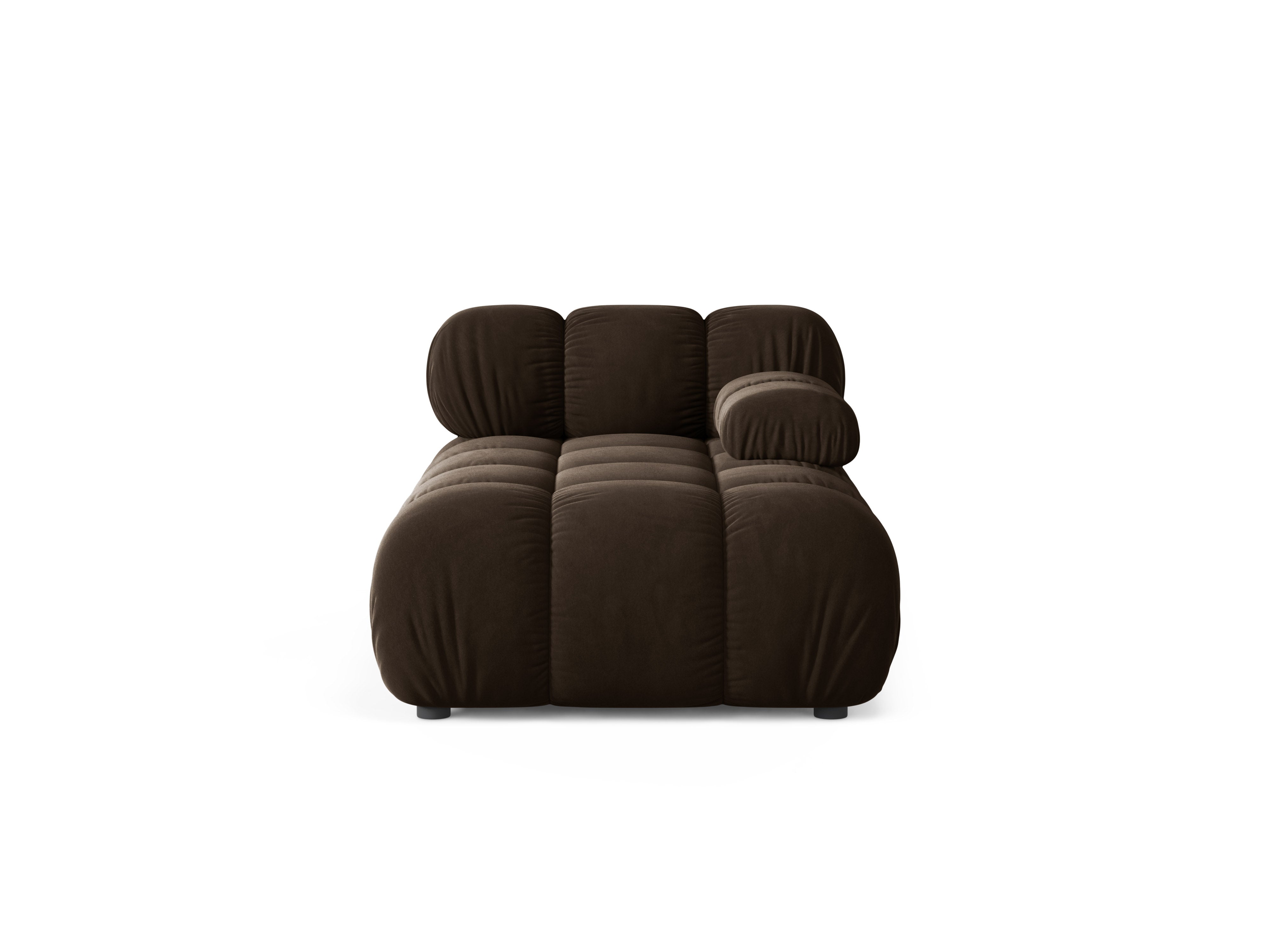 Chocolate Right-Hand Velvet Chaise Longue BELLIS