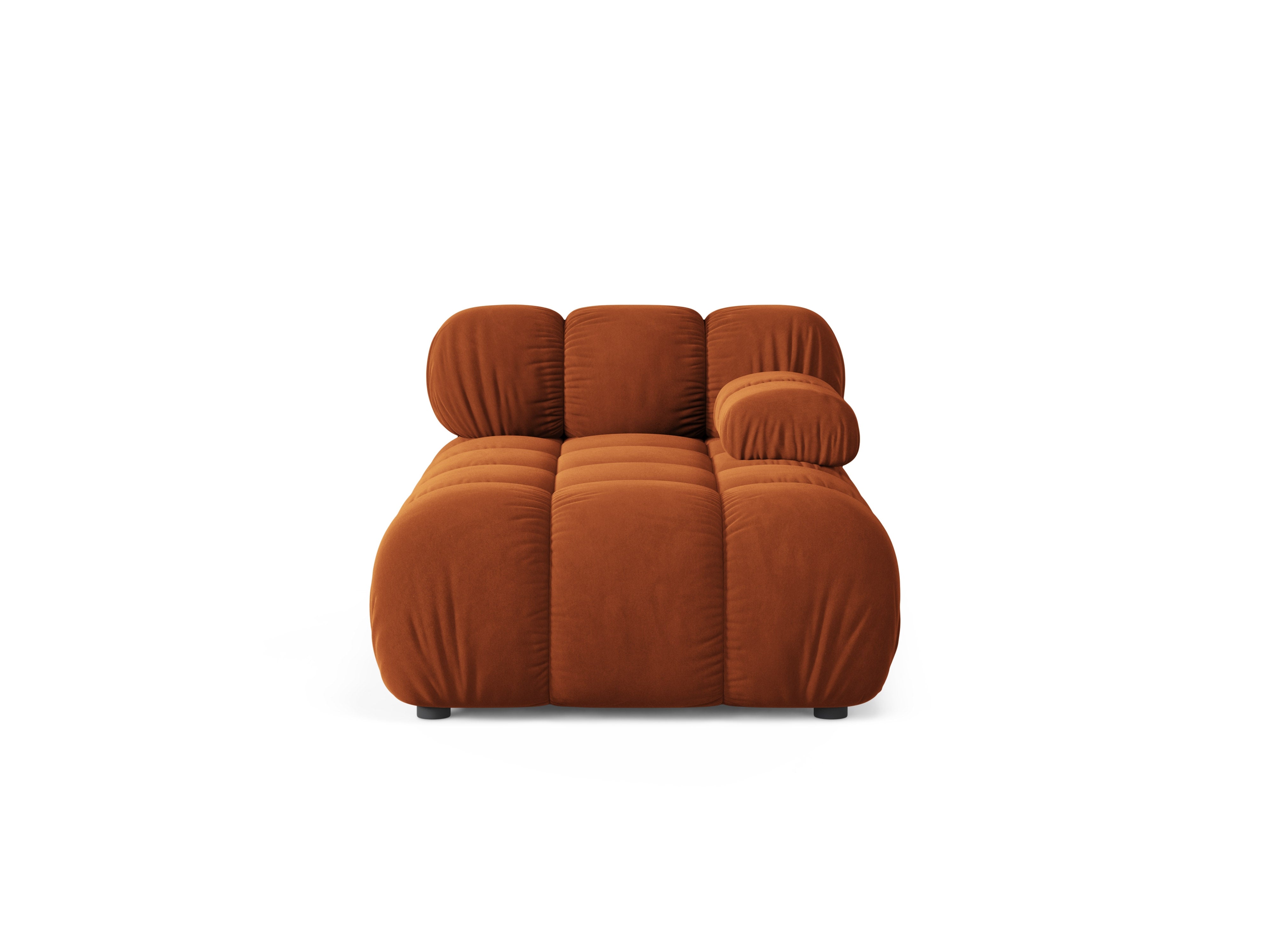 Right-facing velvet chaise longue BELLIS in brick red