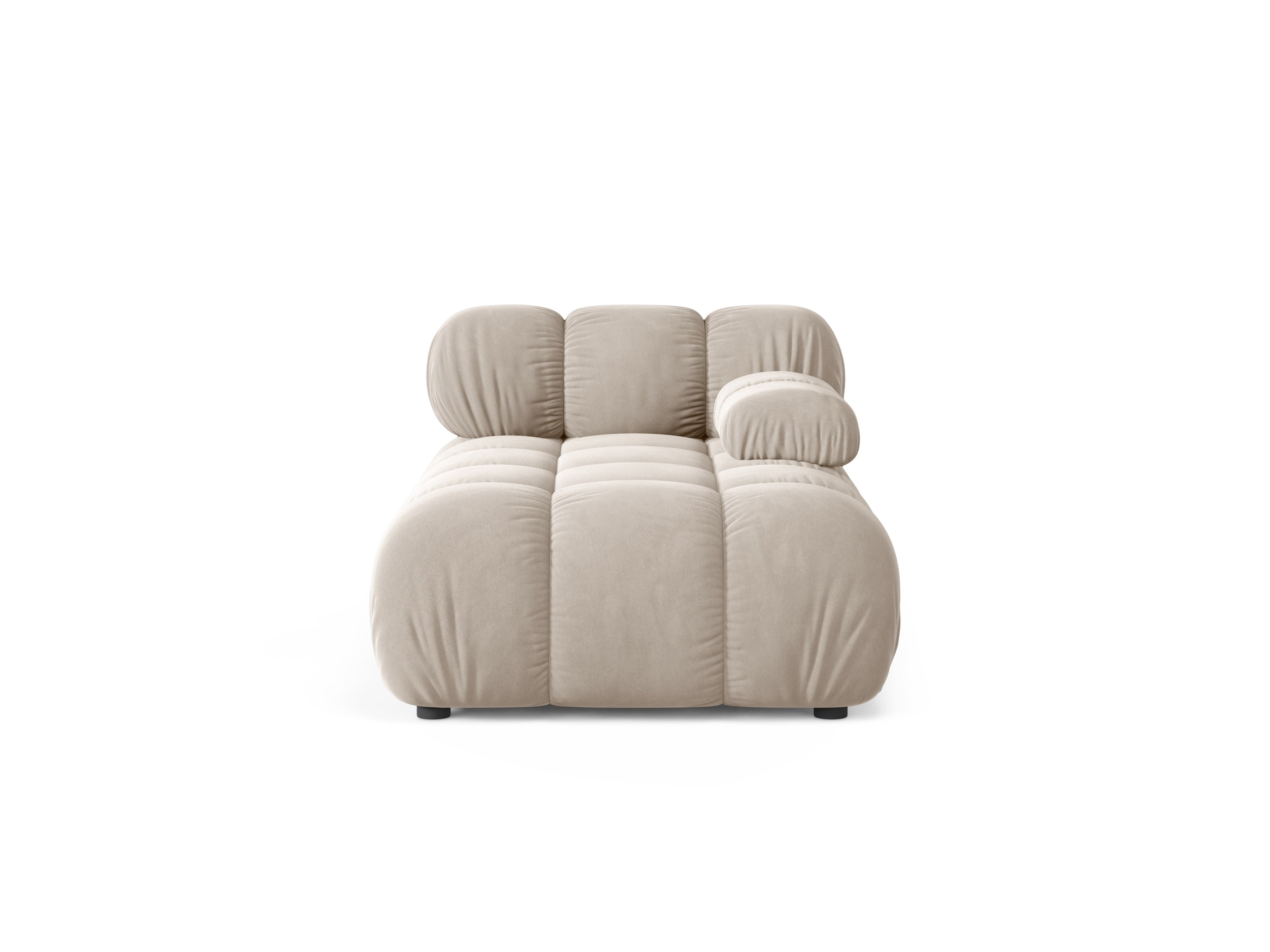 Right-facing velvet chaise lounge BELLIS beige