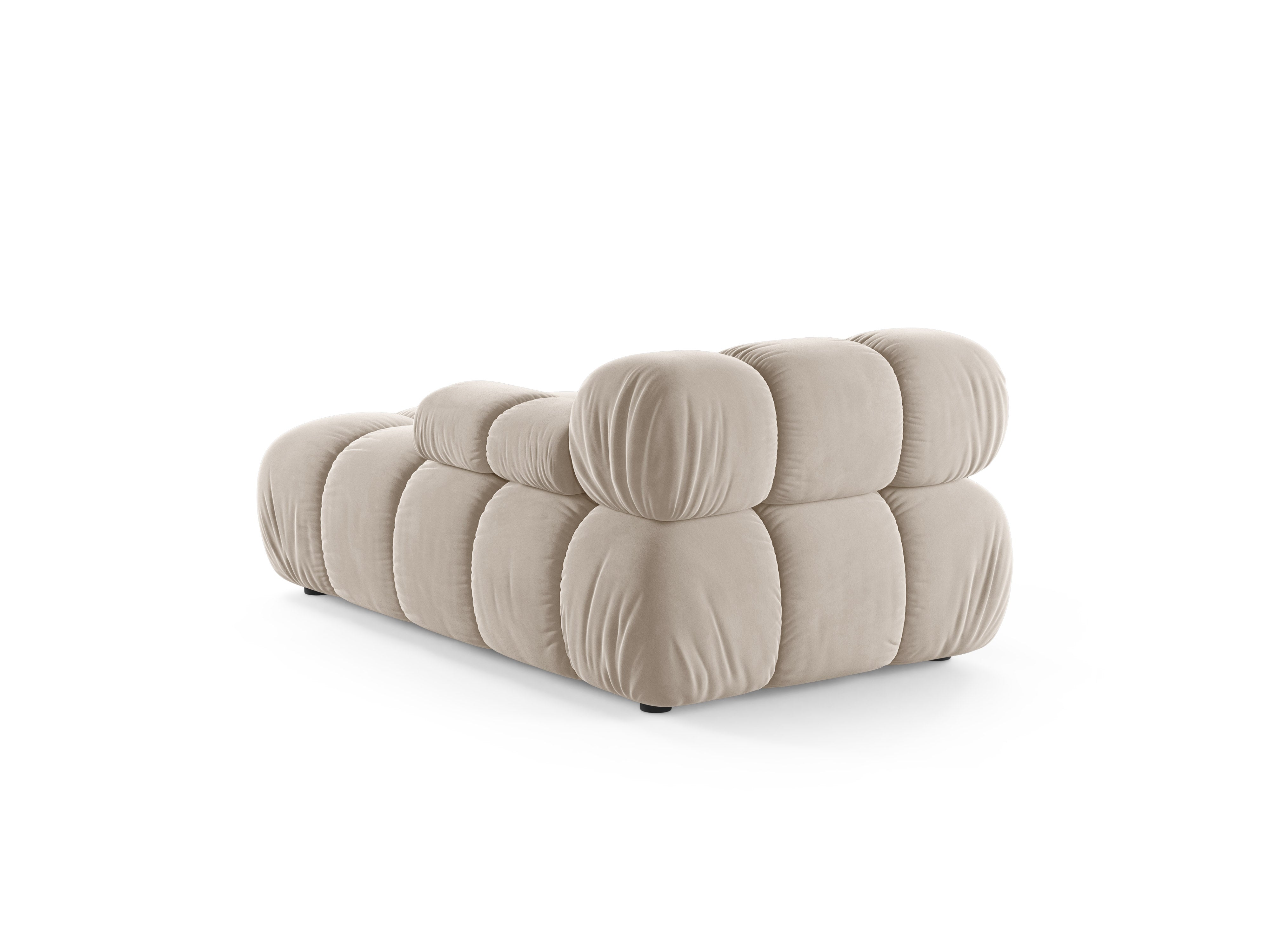 Right-facing velvet chaise lounge BELLIS beige