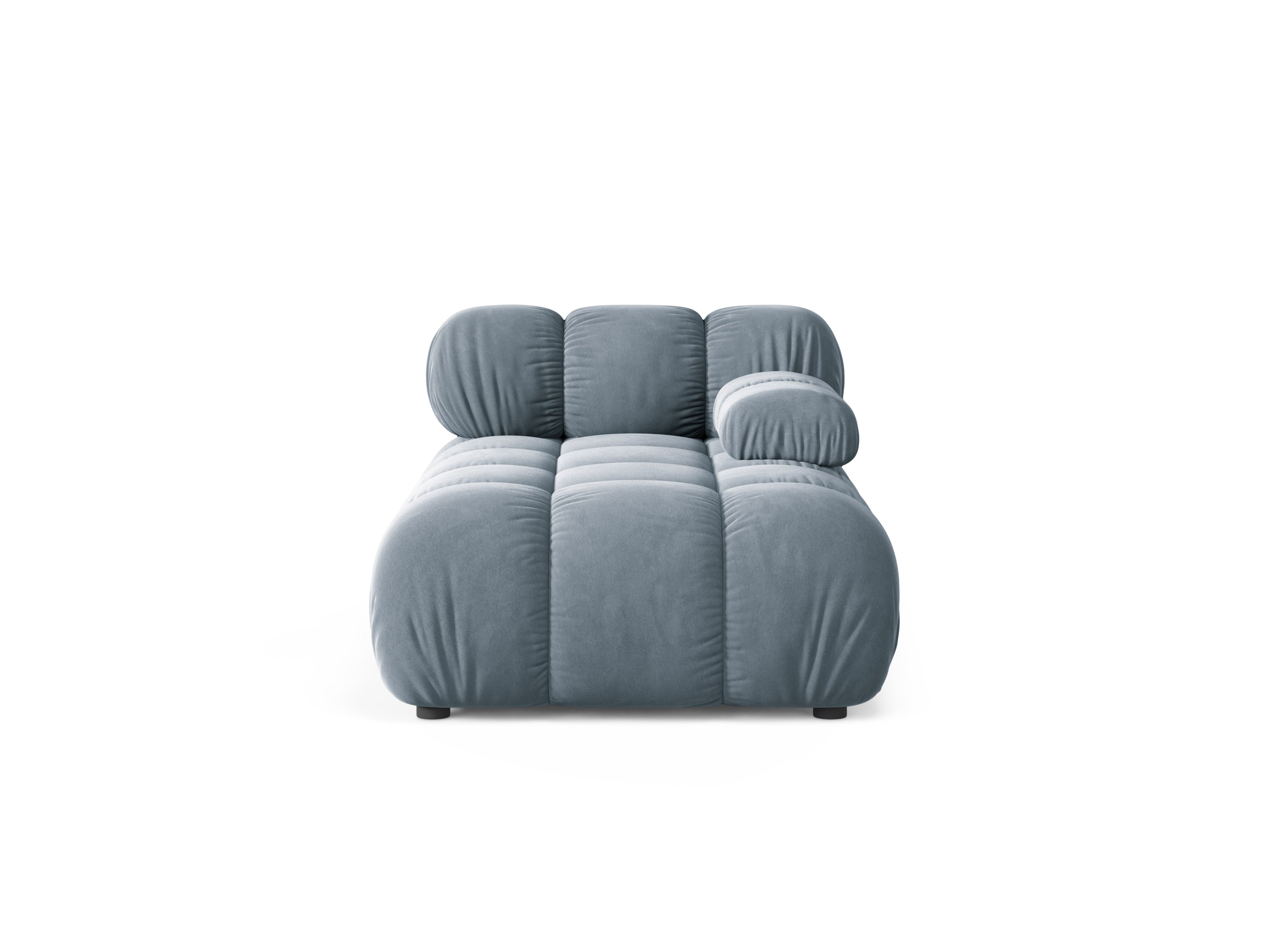 Right-facing velvet chaise longue BELLIS in blue