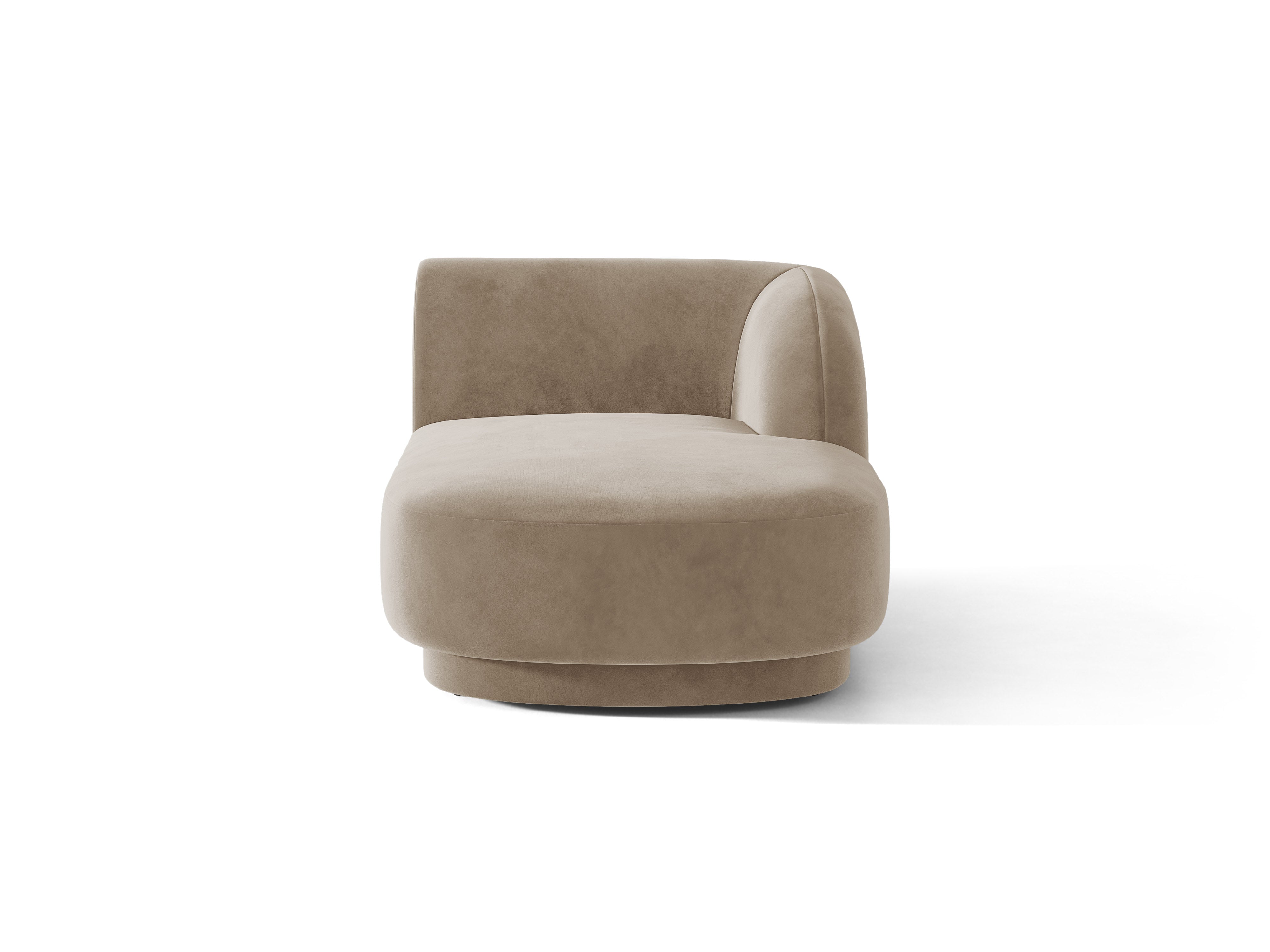 Right-facing velvet chaise longue MILEY cappuccino