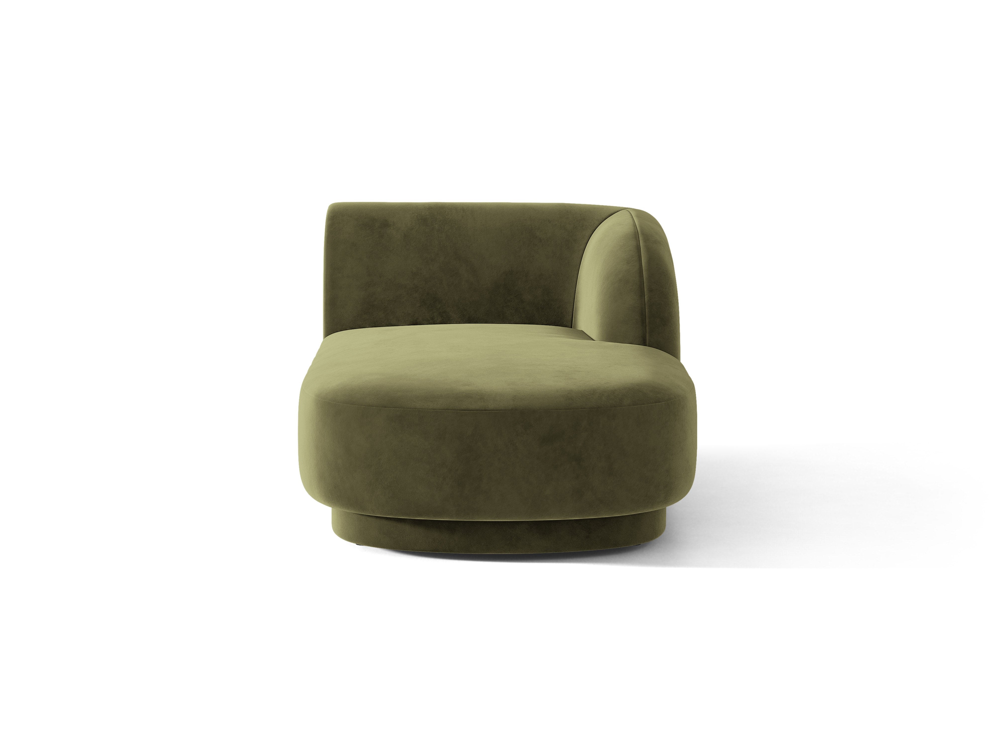Right-facing velvet chaise longue MILEY green