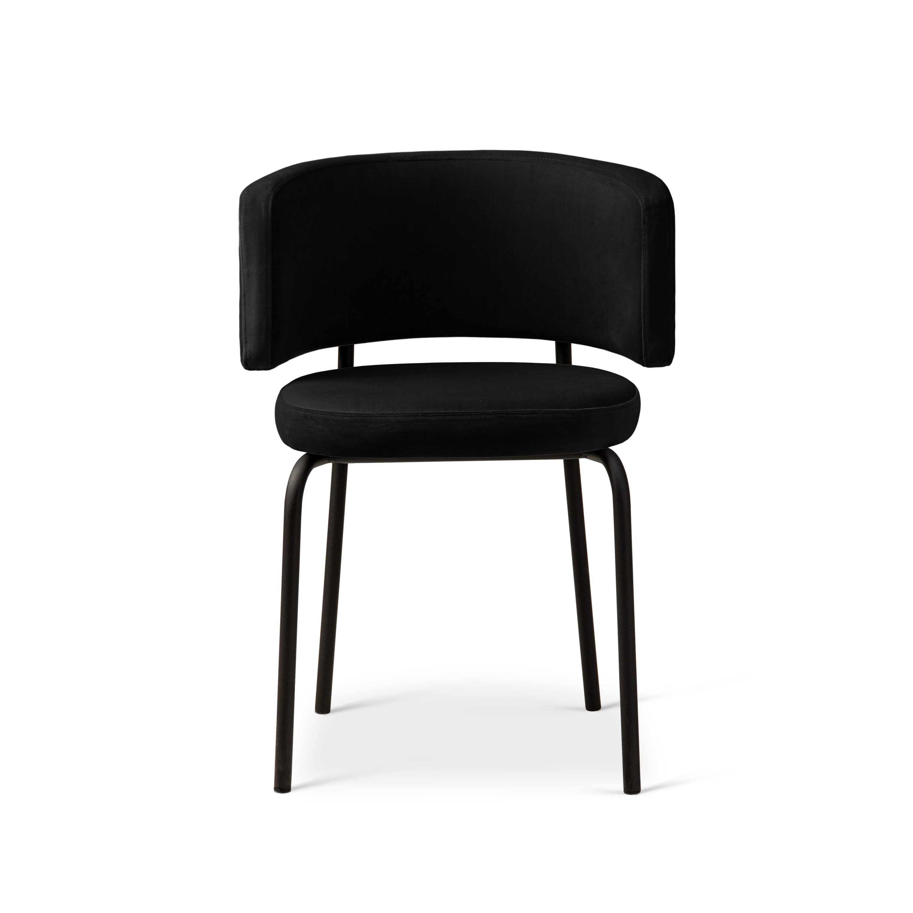 DORA Black Velvet Chair with Black Base