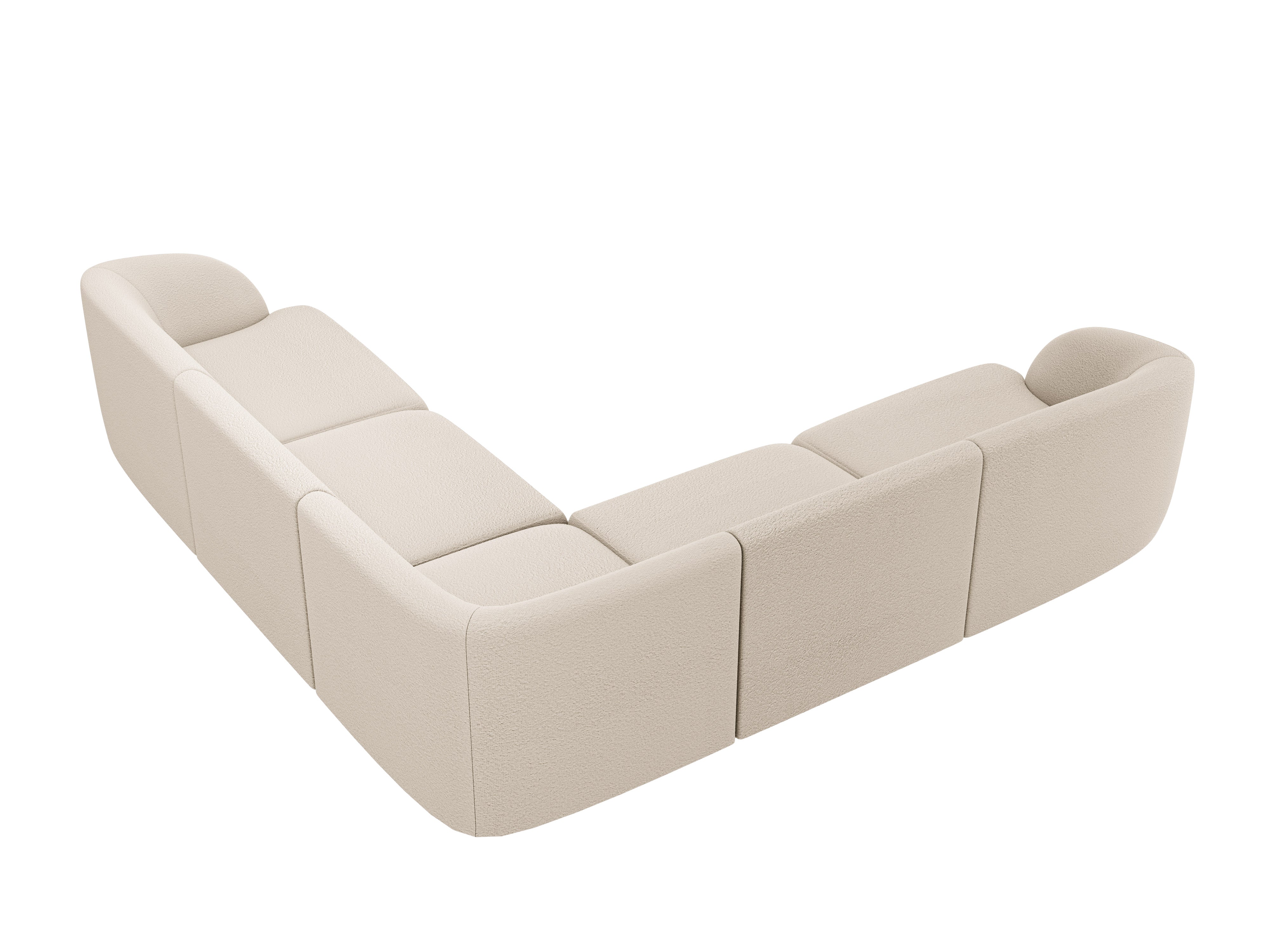 Symmetrische 5-Sitzer-Eckcouch MILEY beige Boucle