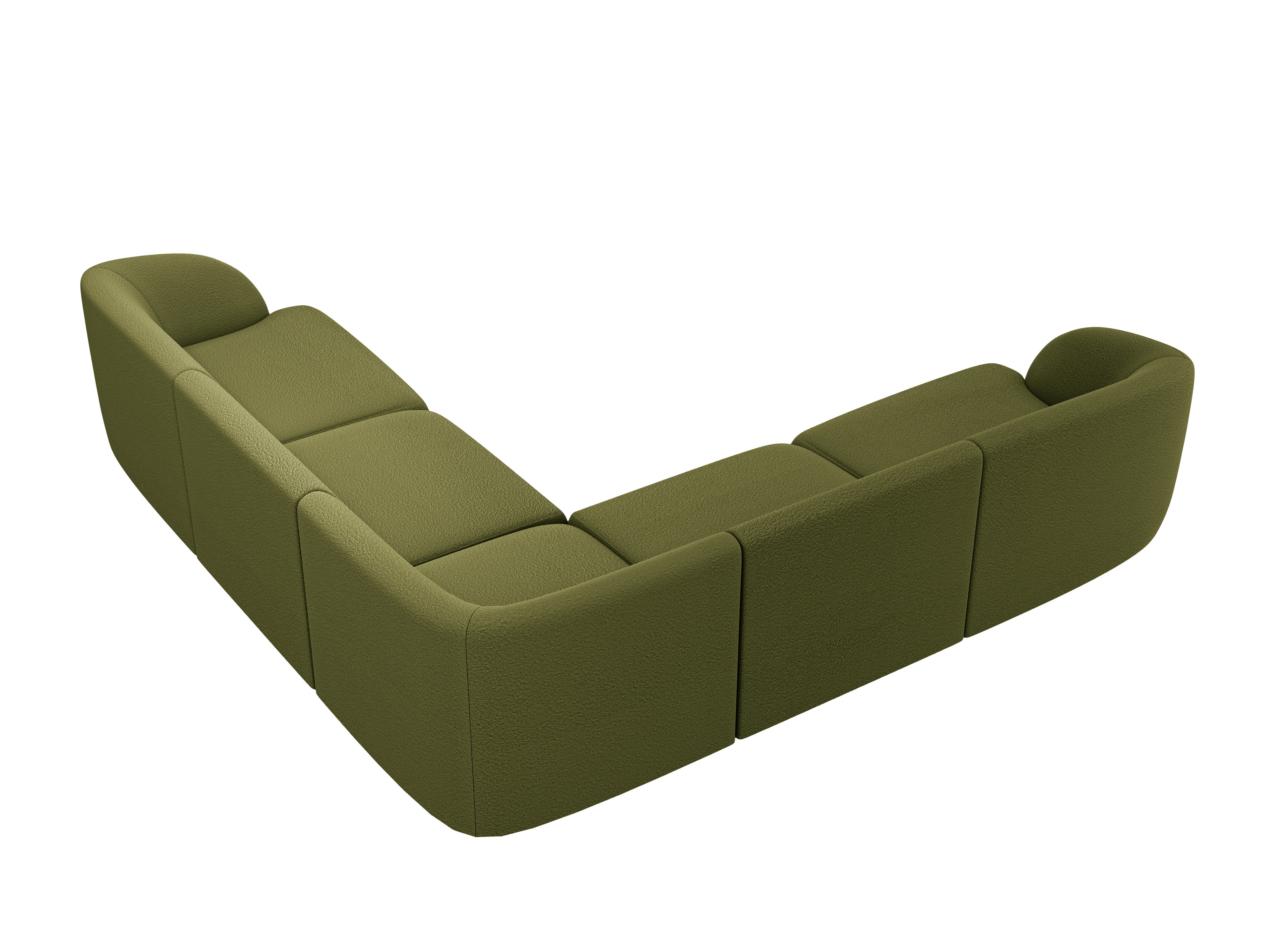 Symmetrisches 5-Sitzer-Sofa MILEY grün Boucle