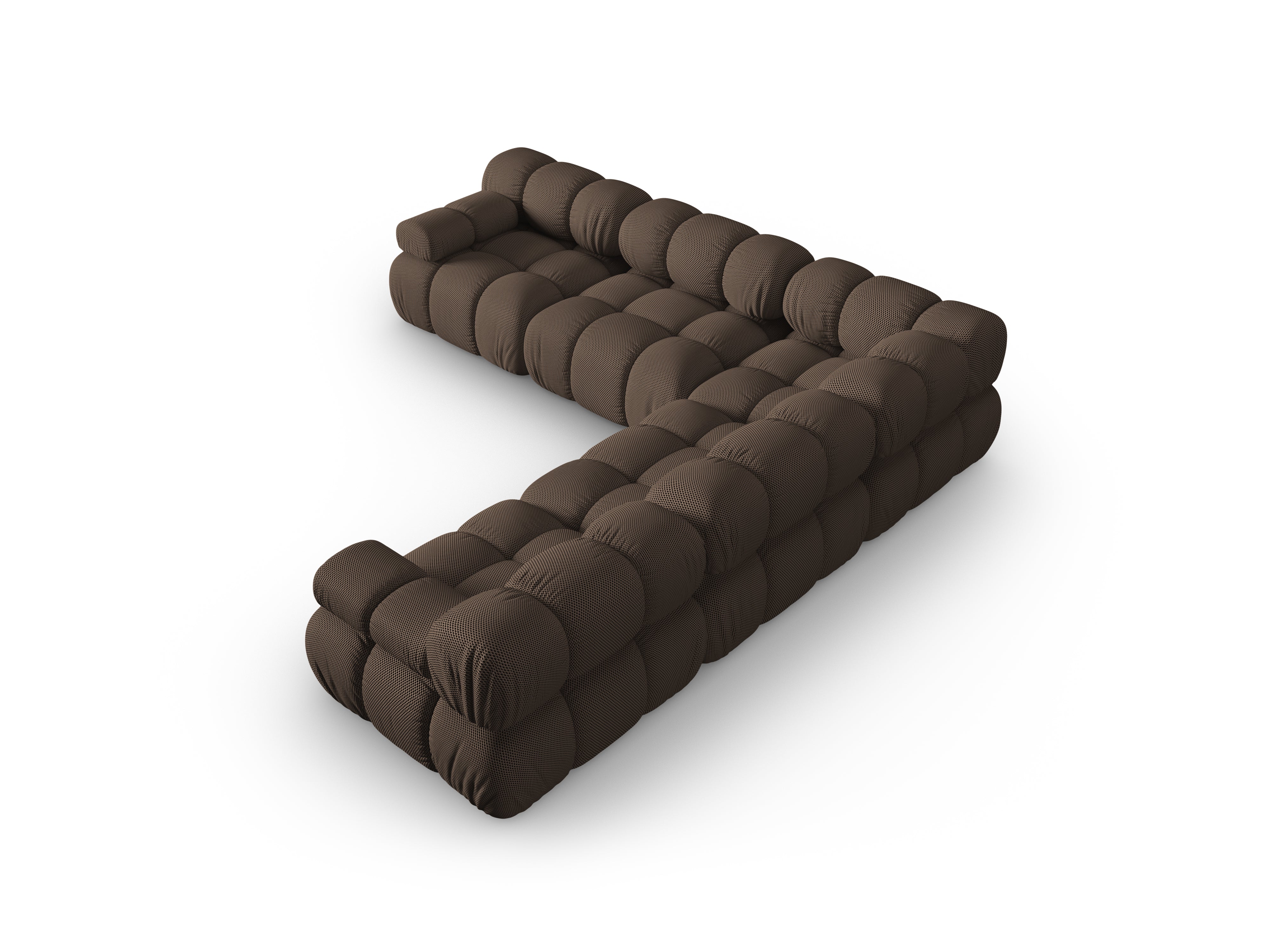 Symmetrical Corner Sofa BELLIS in Brown 3D Fabric