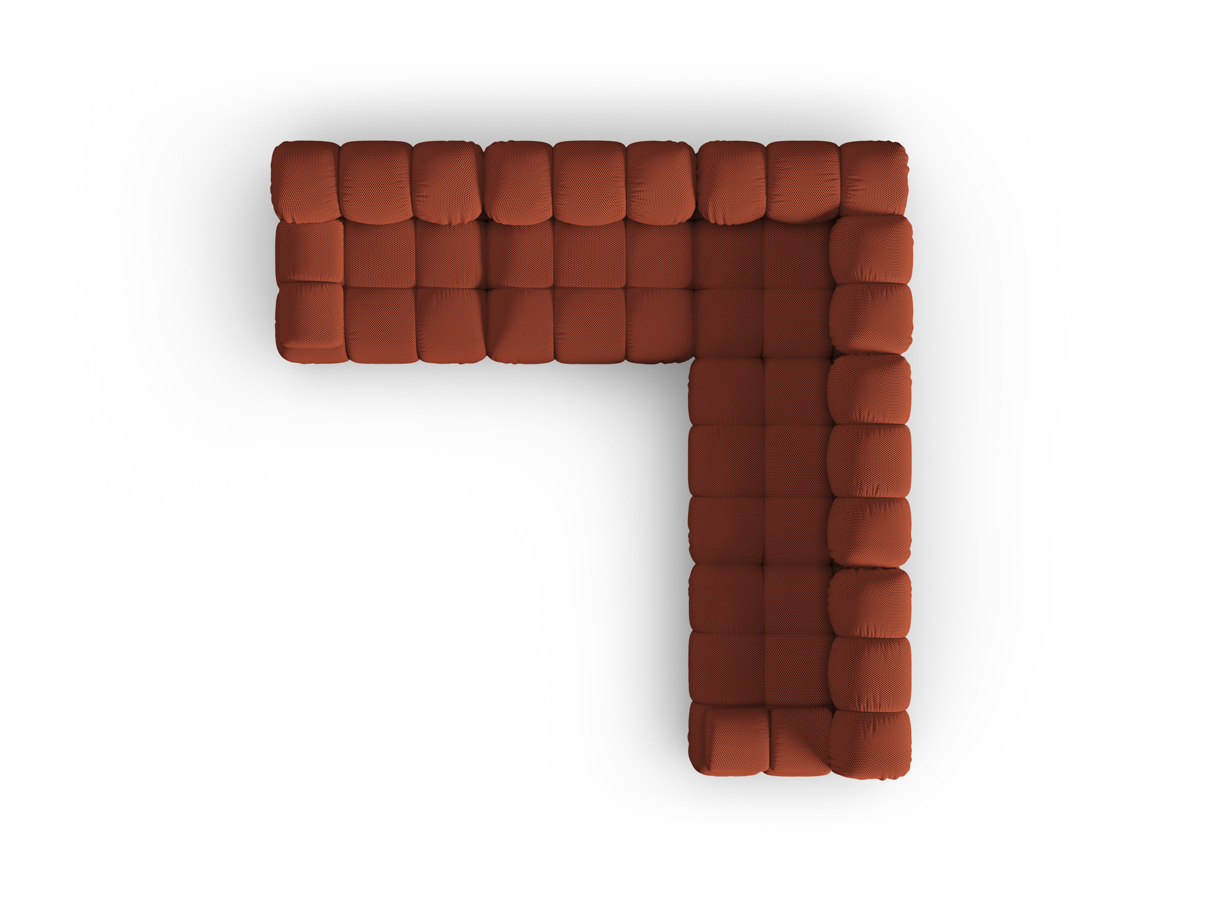 Symmetrical Corner Sofa BELLIS in Brick 3D Fabric