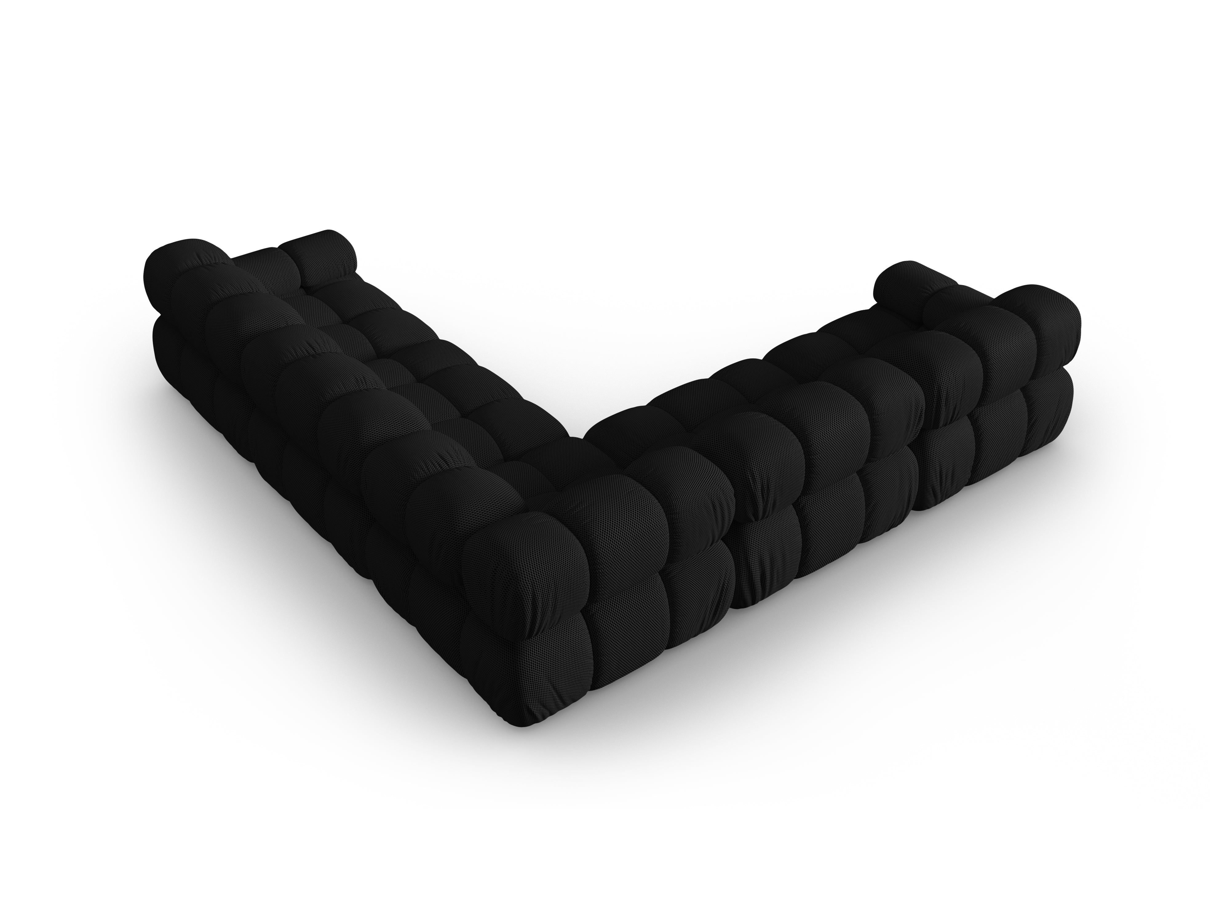 Symmetrical corner sofa BELLIS in black 3D fabric