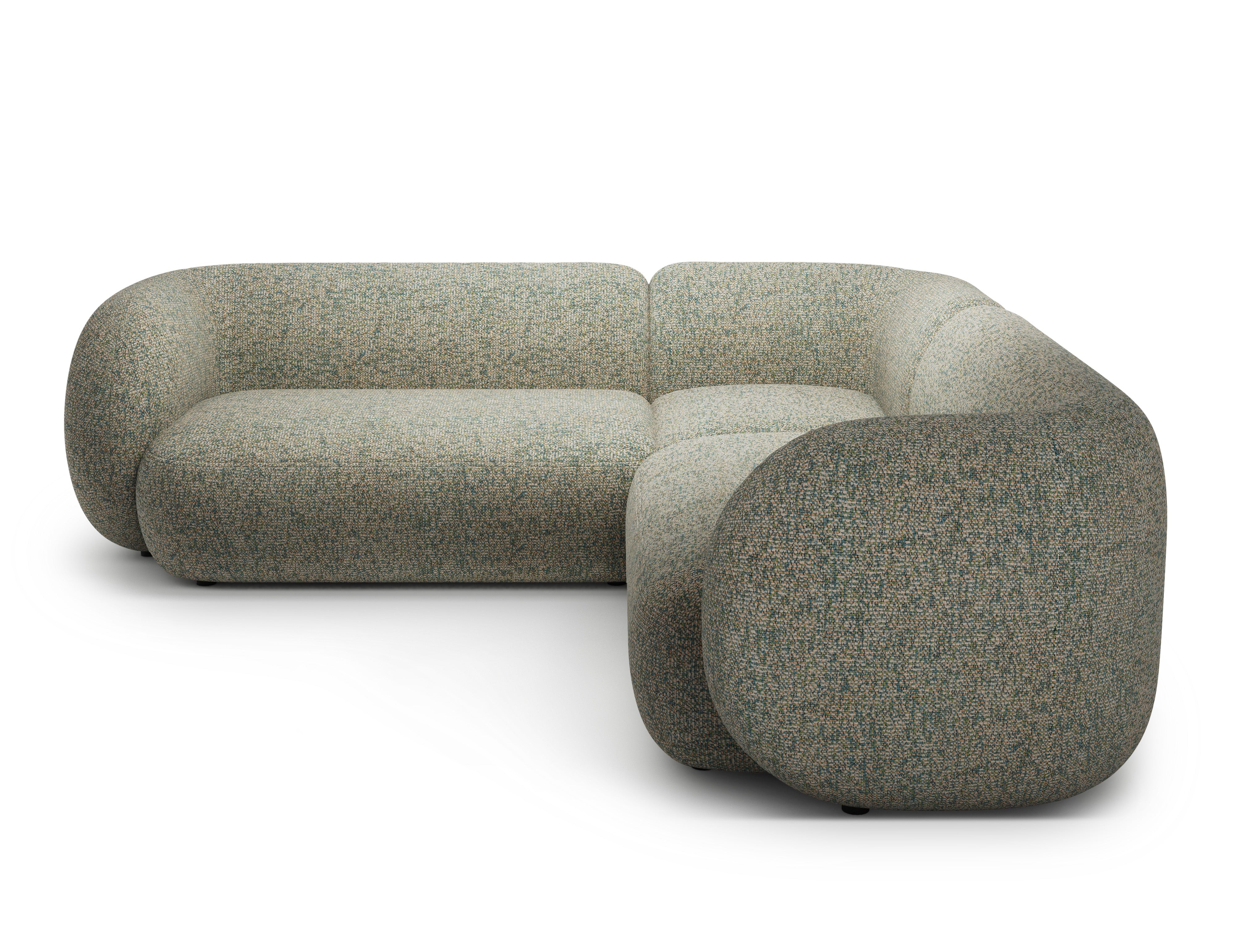 Symmetrical Corner Sofa KATE Light Green Melange