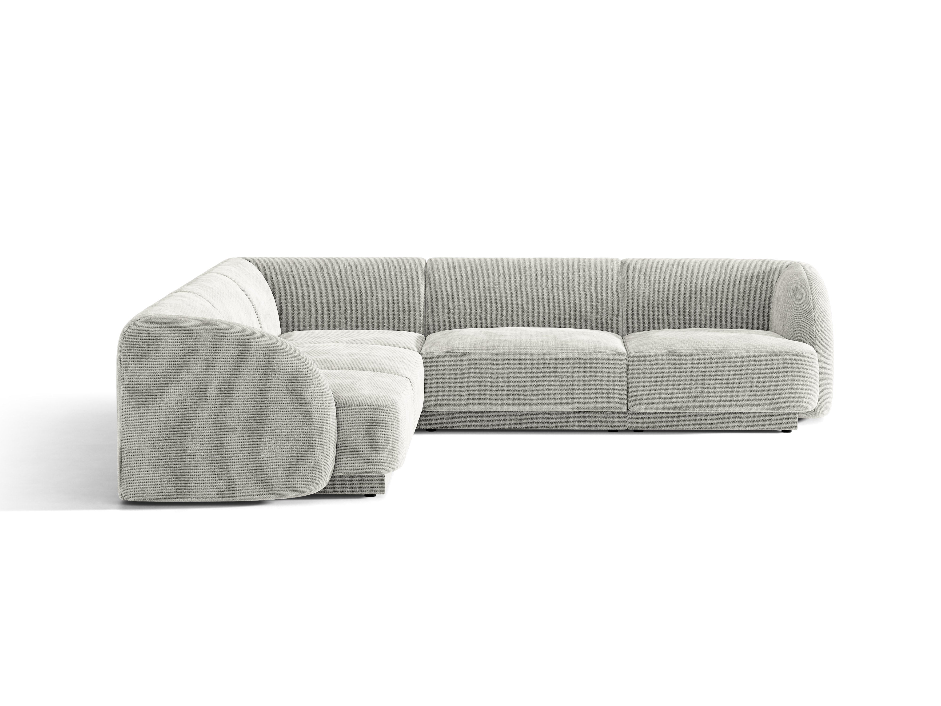 Symmetrical 5-Seater Corner Sofa MILEY Gray Chenille