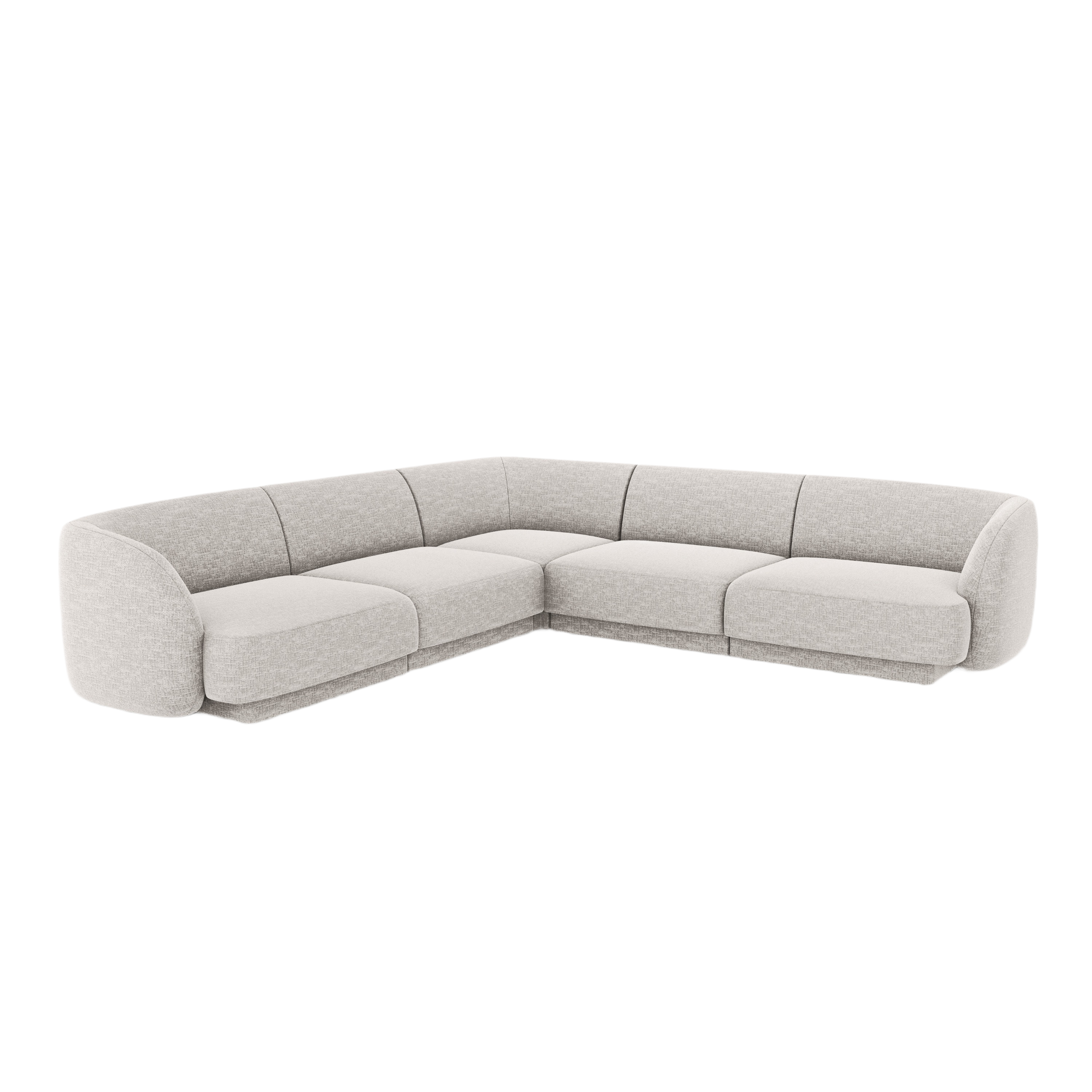 Symmetrical 5-Seater Corner Sofa MILEY Gray Chenille