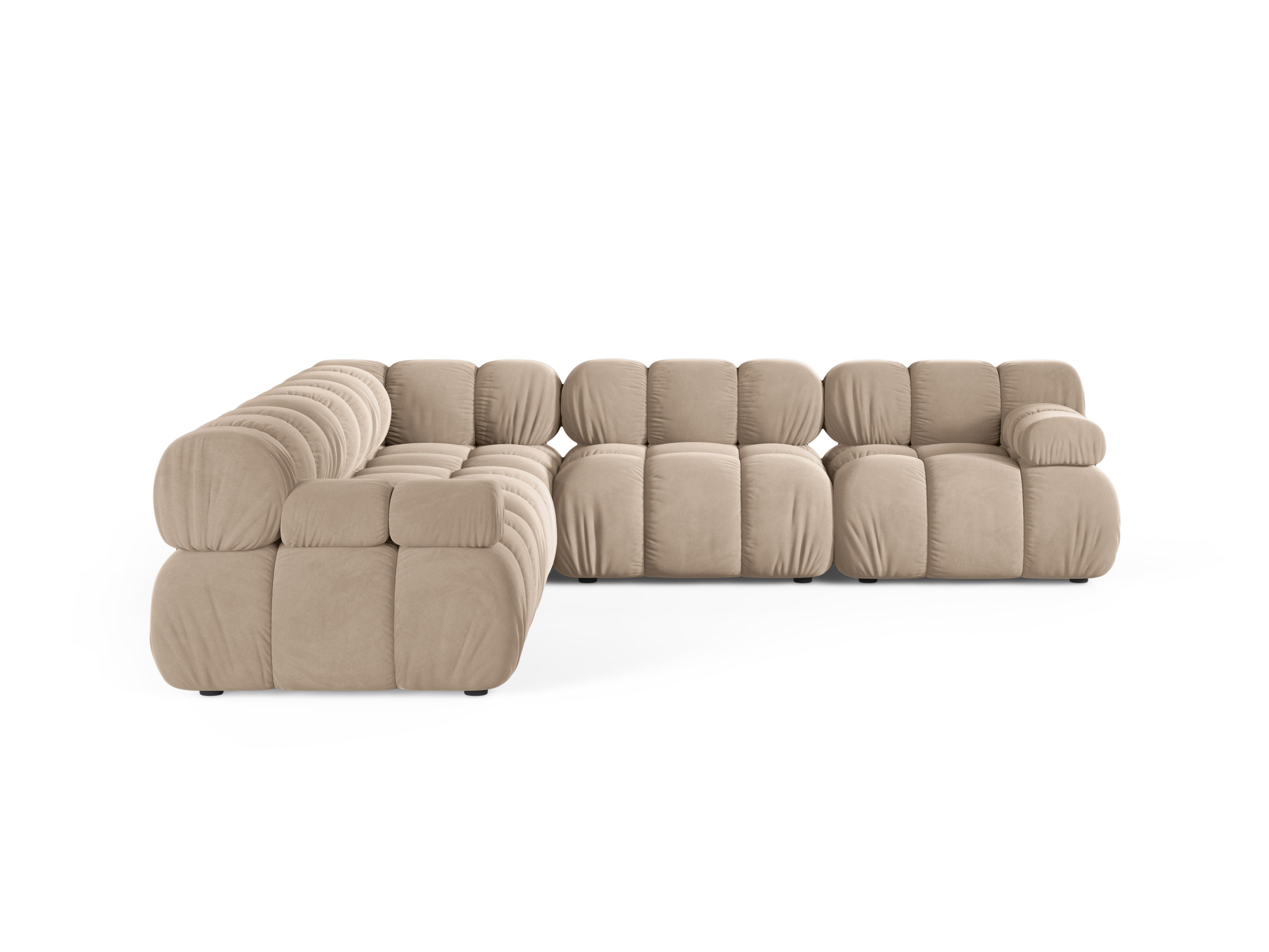 Symmetrical Corner Sofa BELLIS in Beige Velvet