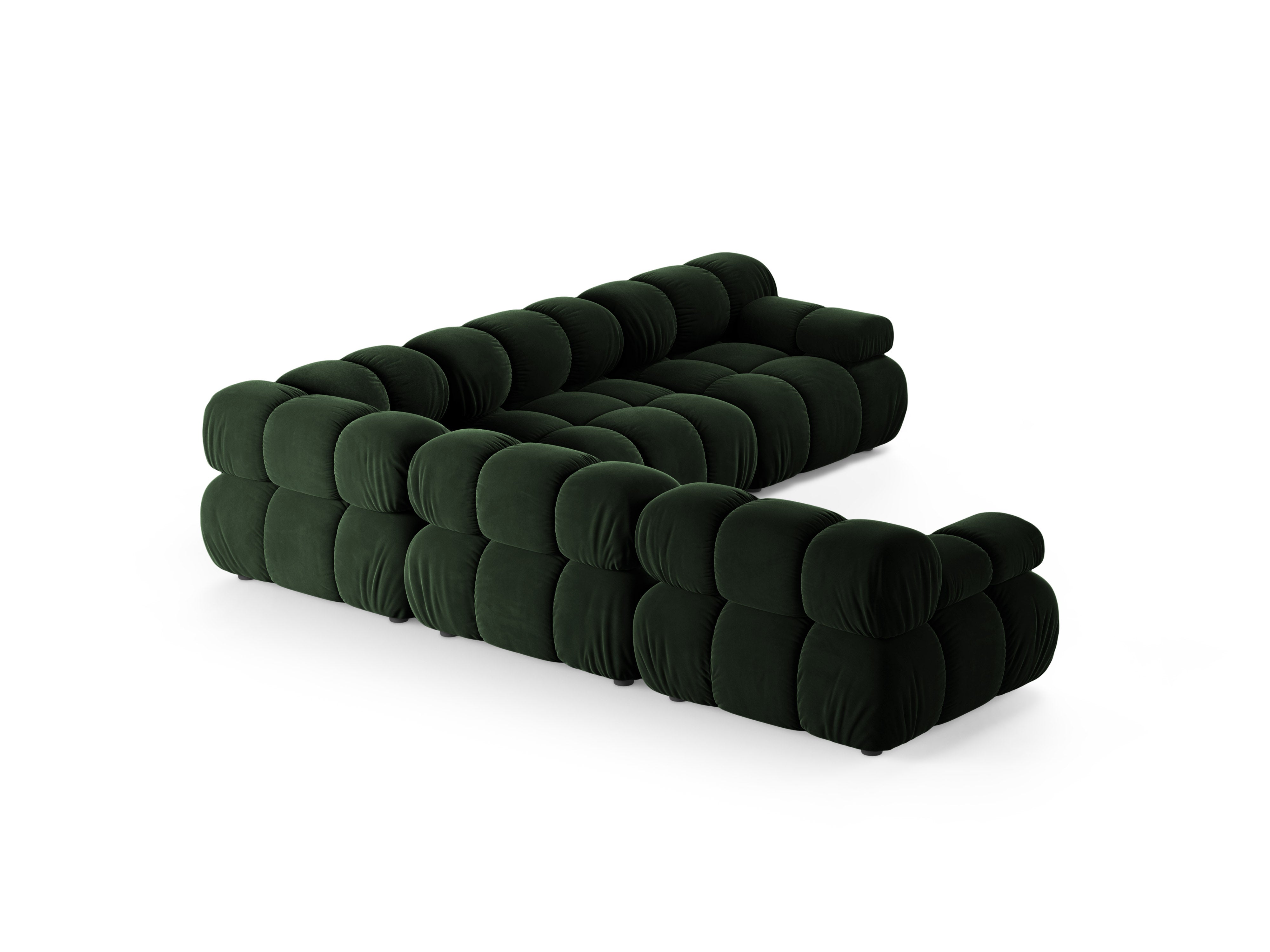 Symmetrical Corner Sofa BELLIS in Bottle Green Velvet