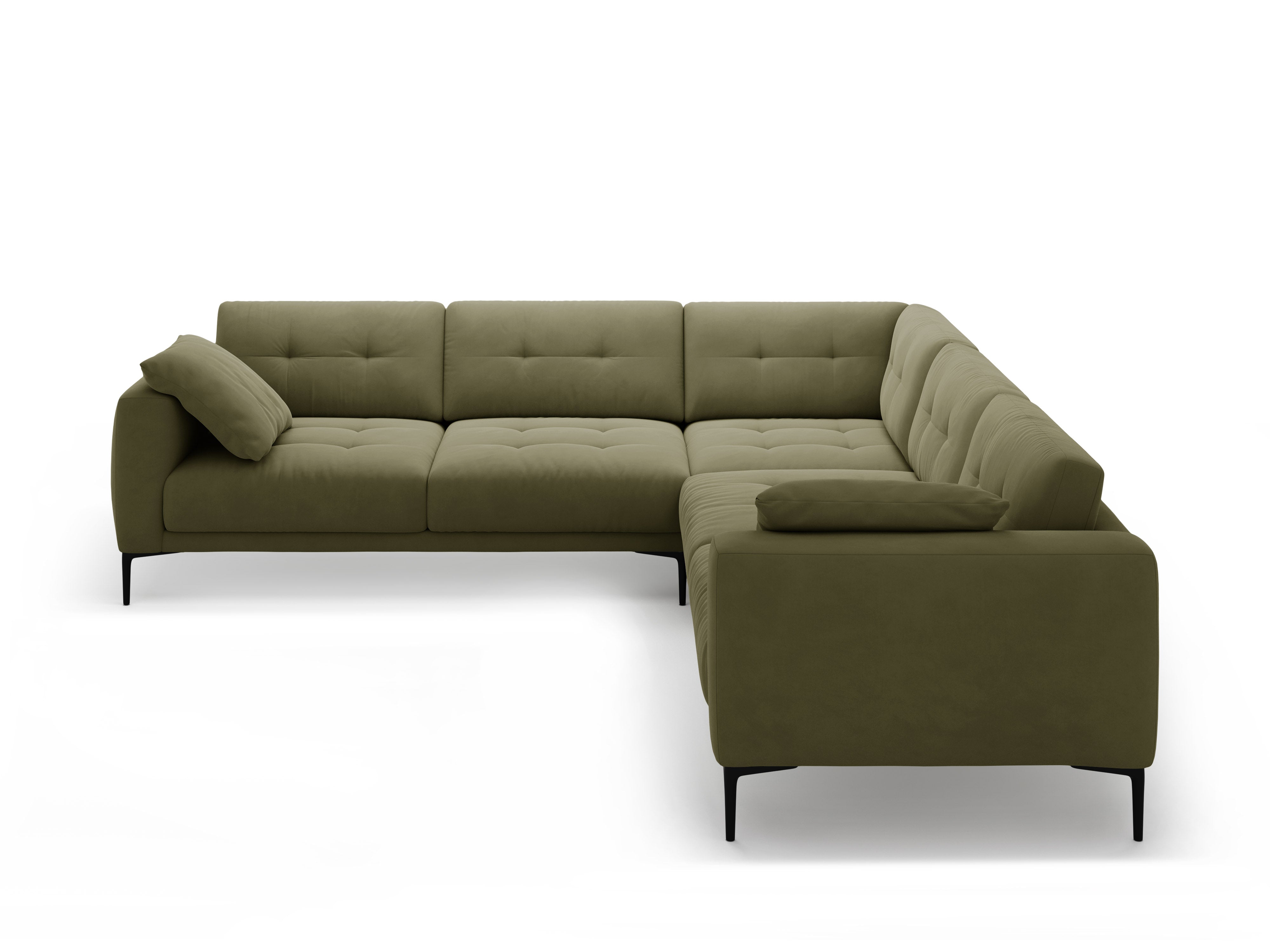 Symmetrical velvet corner sofa BEMY green