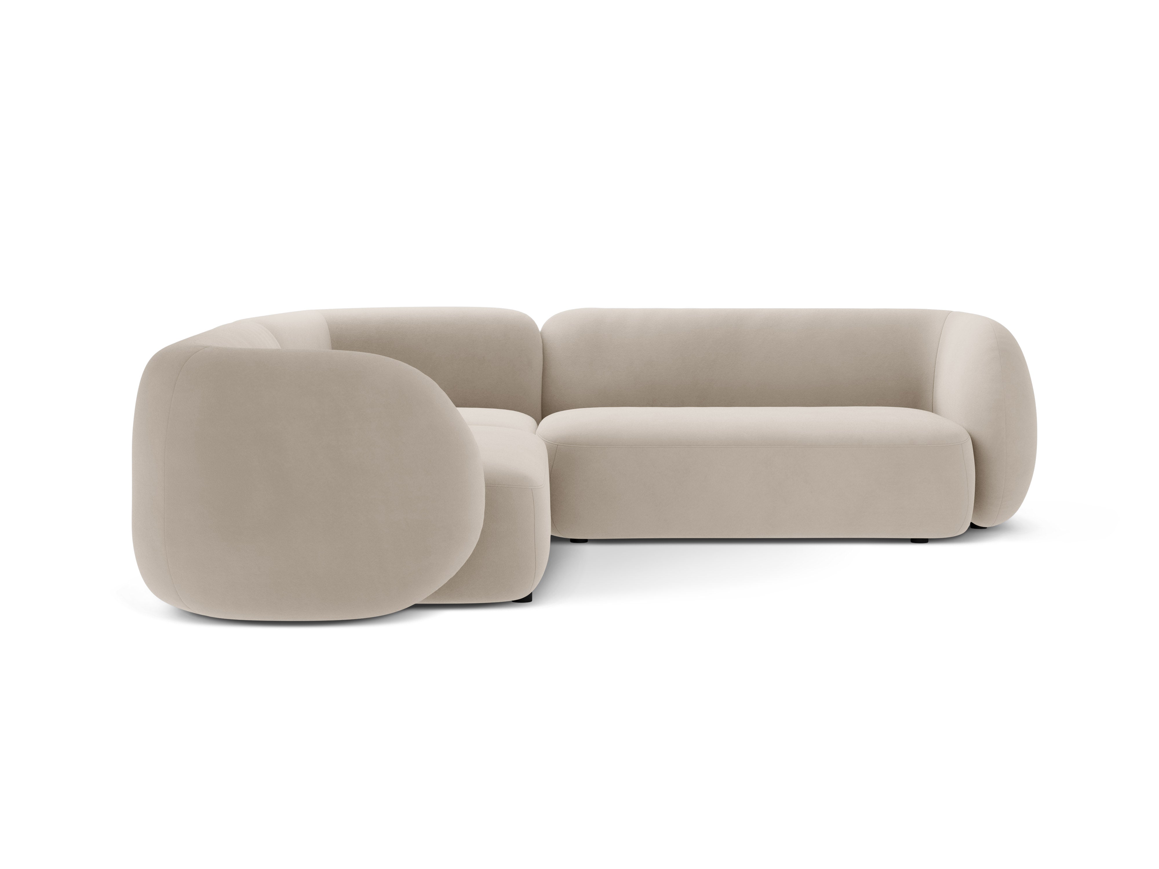 Symmetrical Velvet Corner Sofa KATE Beige