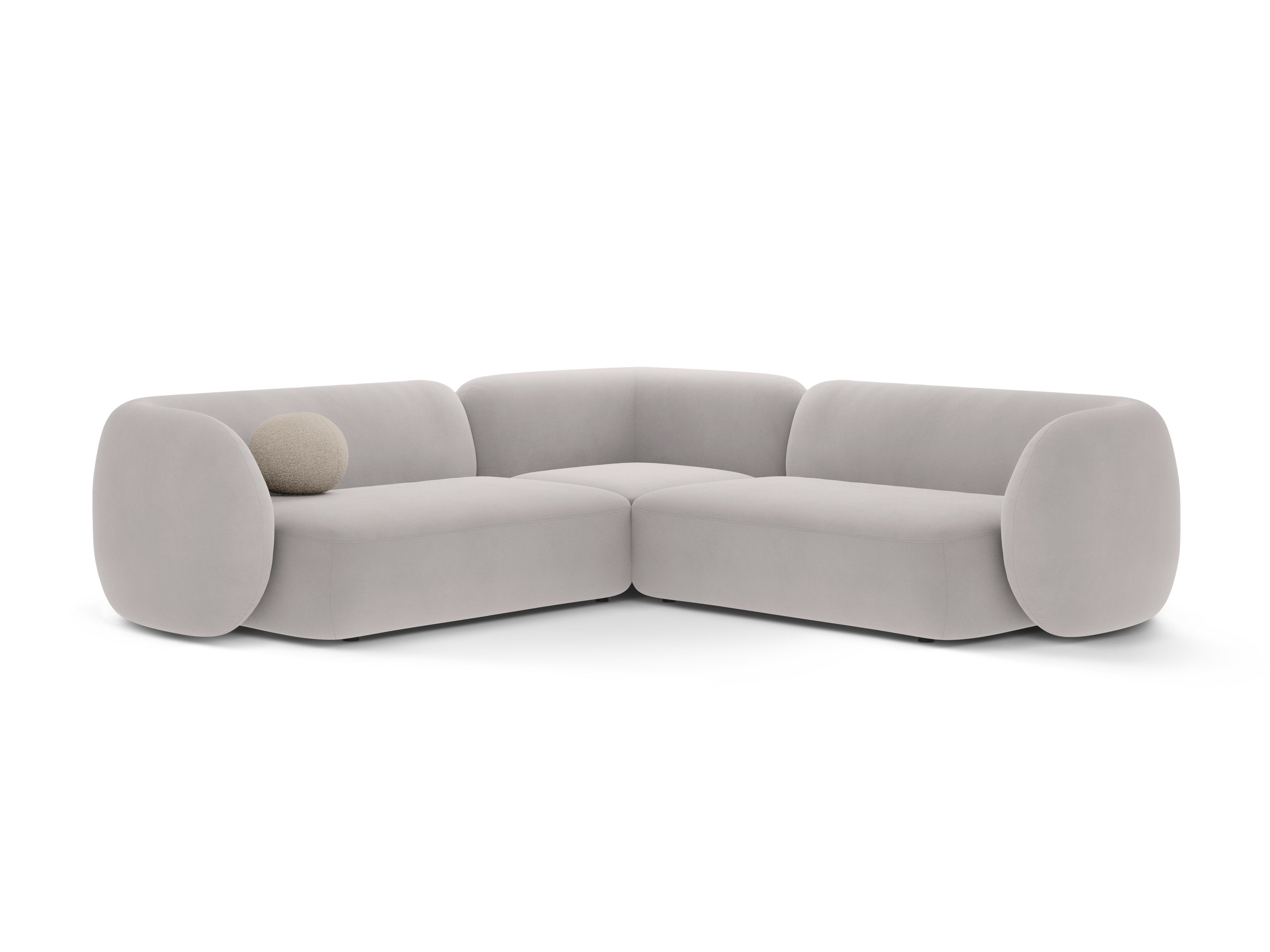 Symmetrical Velvet Corner Sofa KATE Light Gray