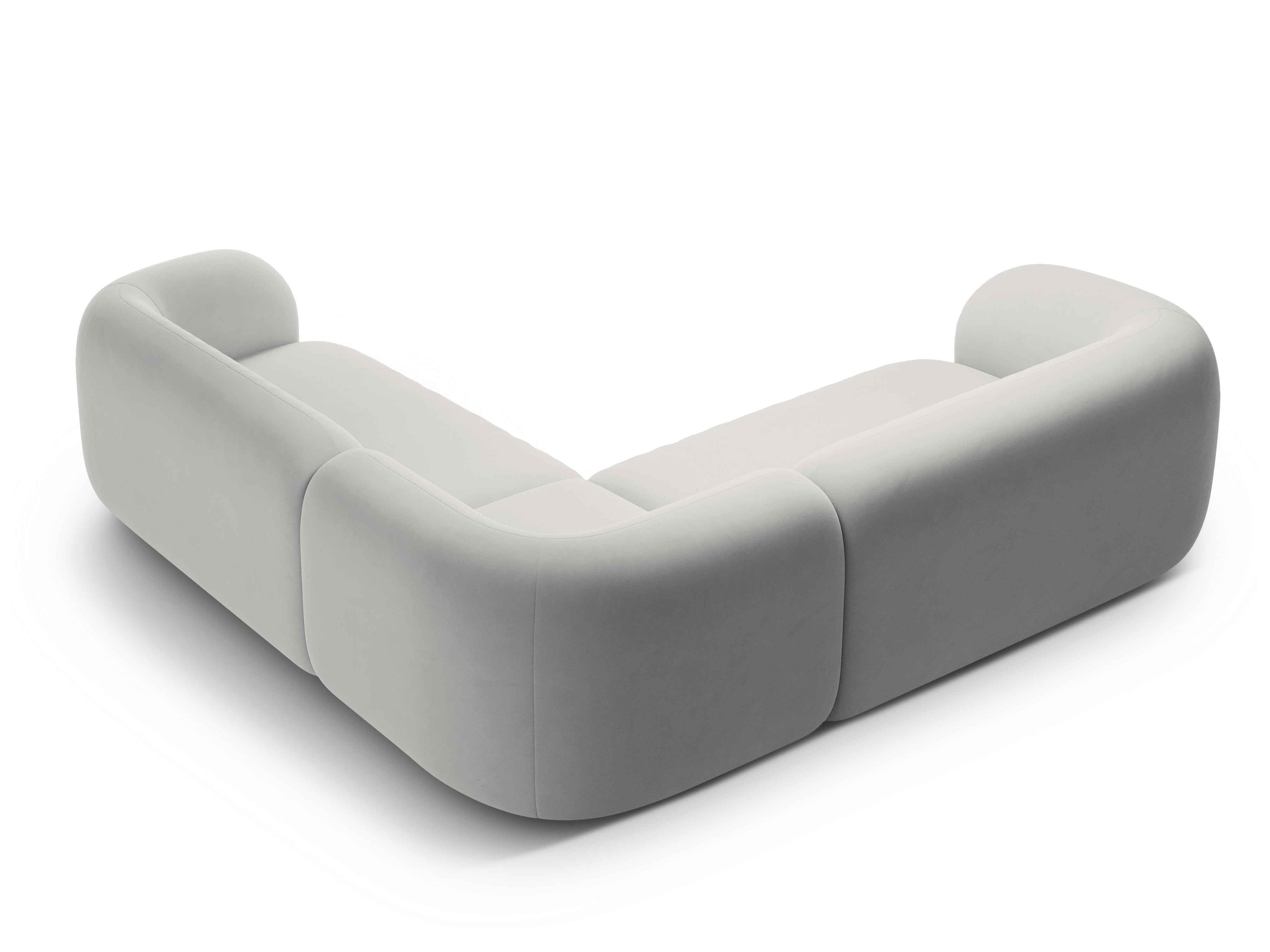 Symmetrical Velvet Corner Sofa KATE Light Gray
