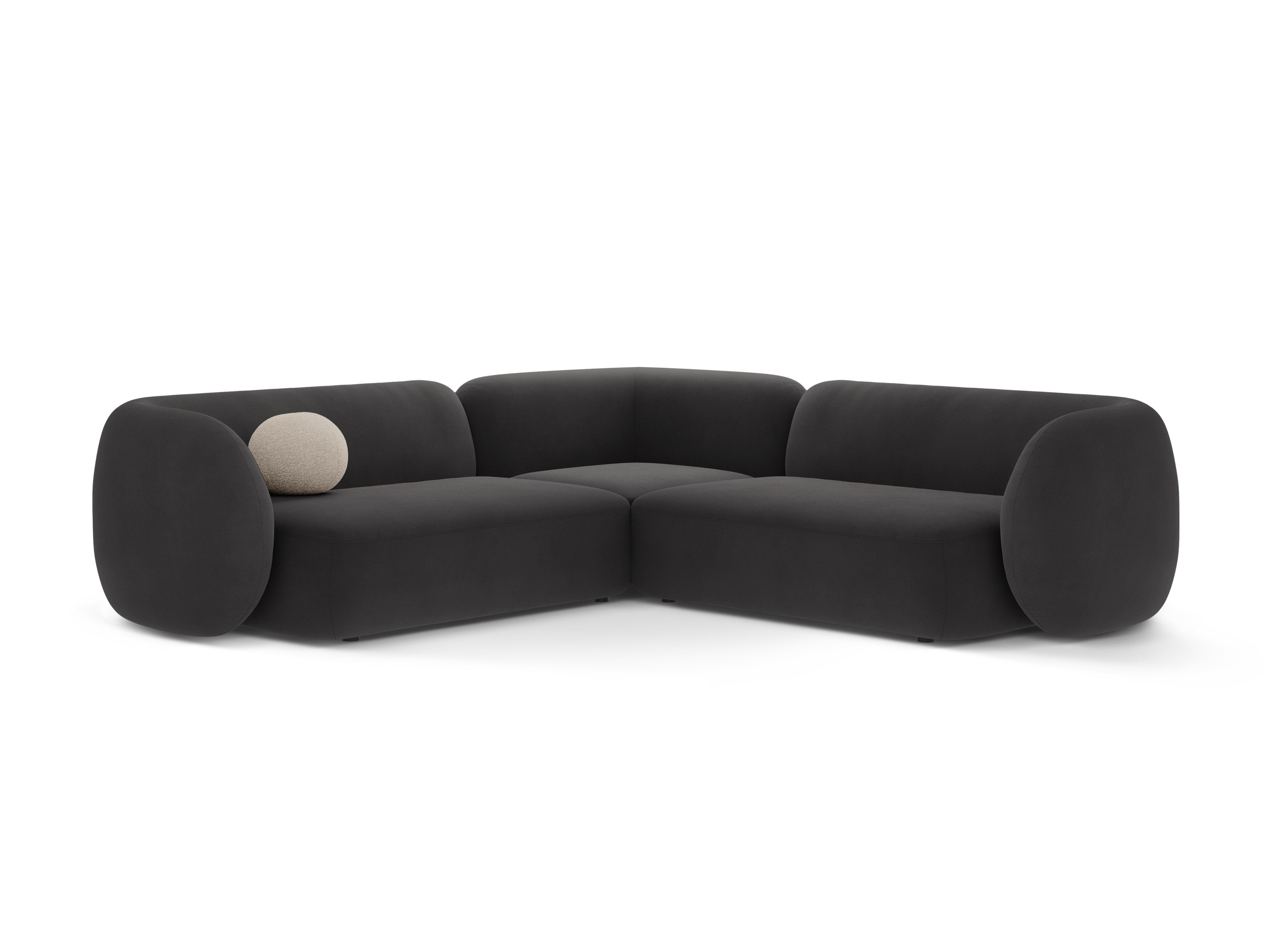 Symmetrical Velvet Corner Sofa KATE Dark Gray