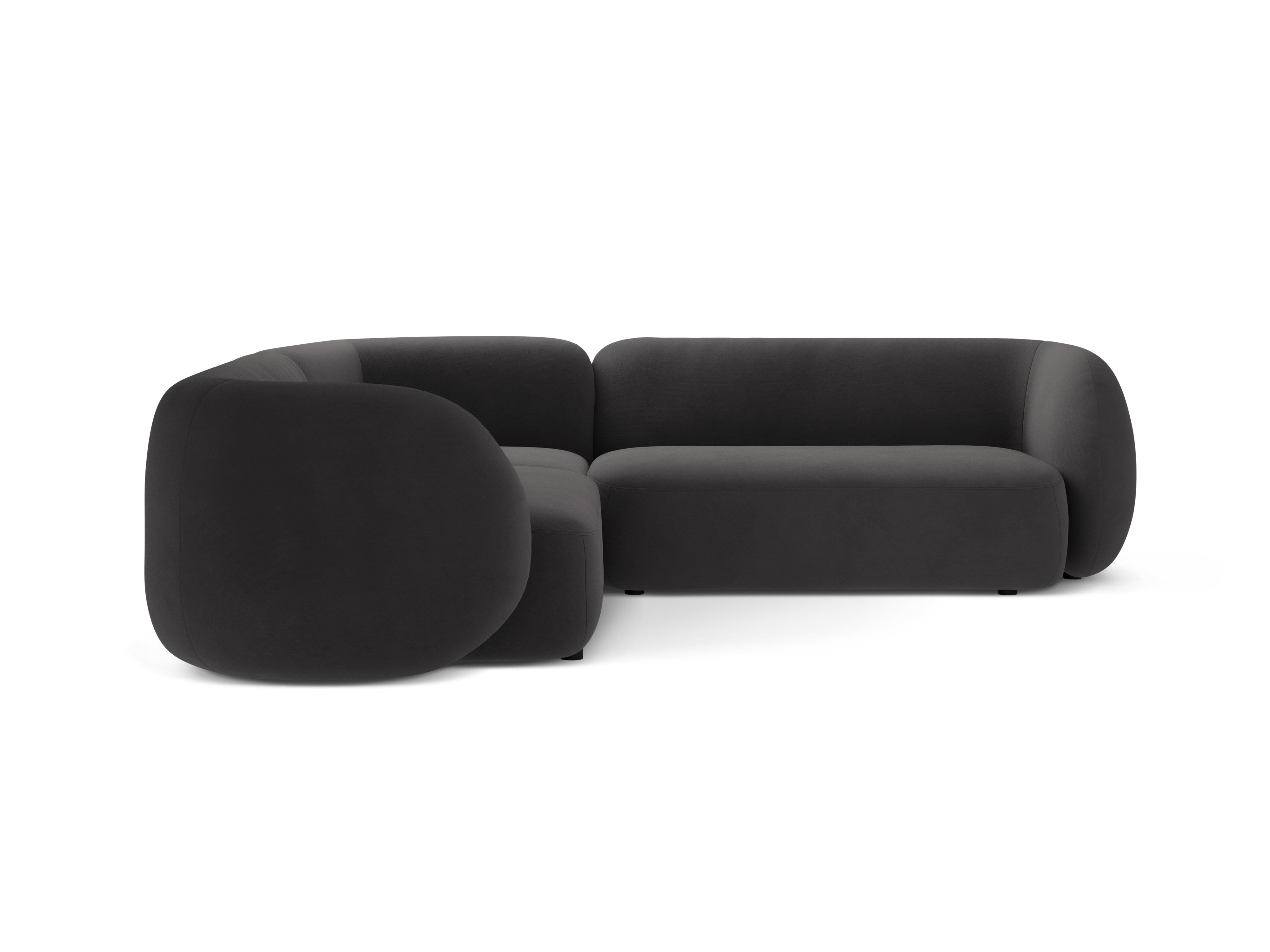 Symmetrical Velvet Corner Sofa KATE Dark Gray