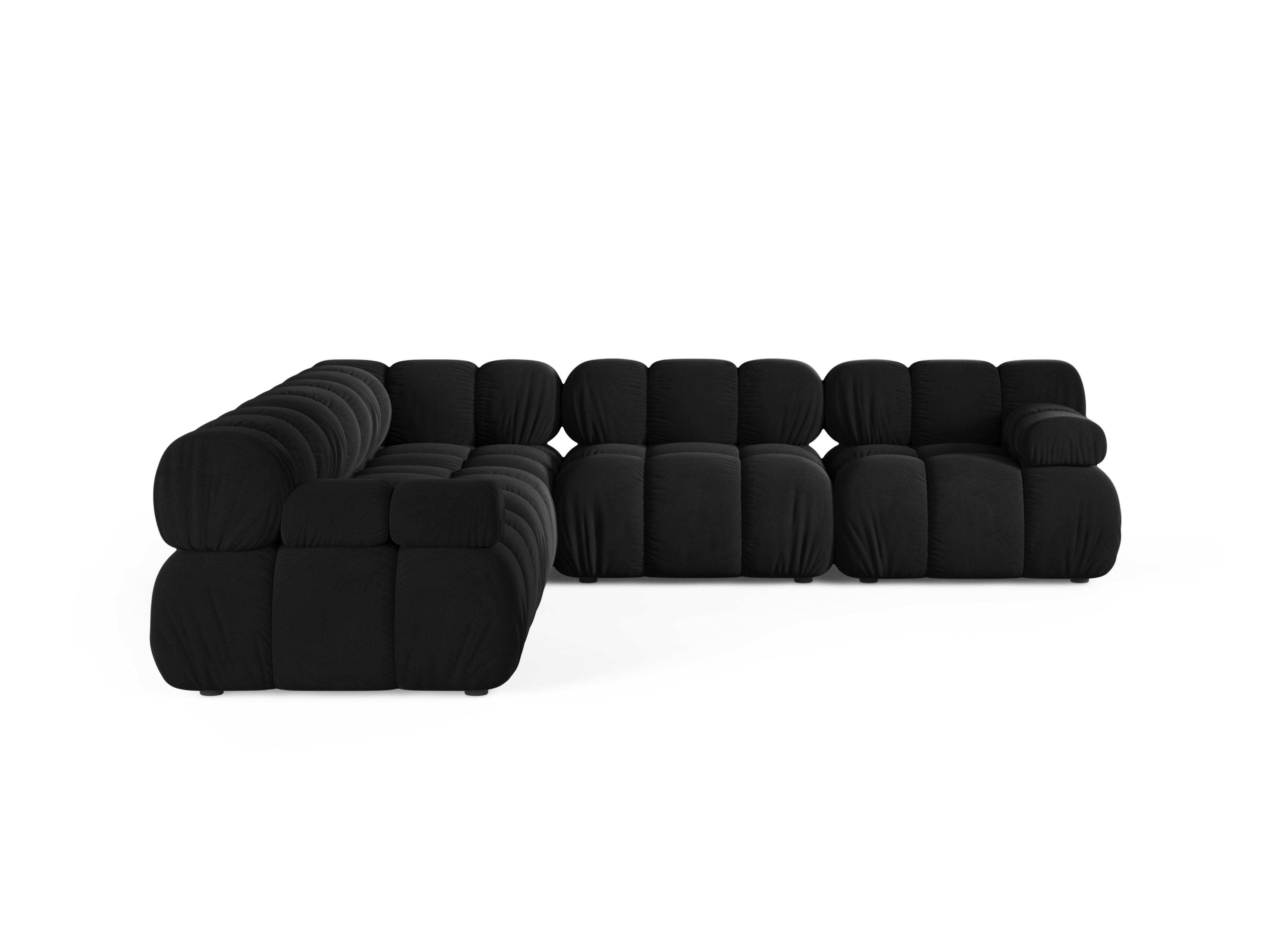 Symmetrical Velvet Corner Sofa BELLIS in Black