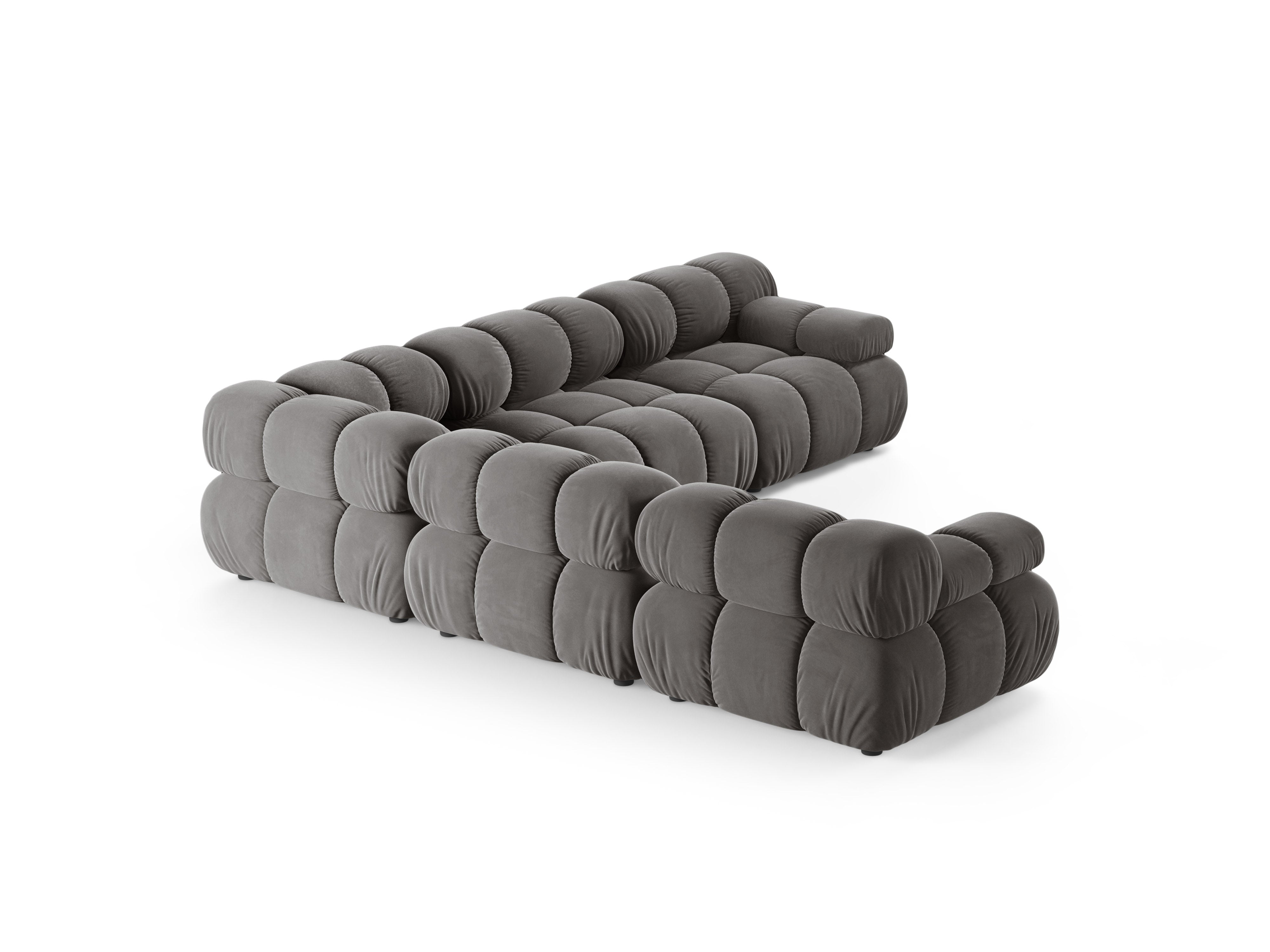 Symmetrical Velvet Corner Sofa BELLIS in Gray