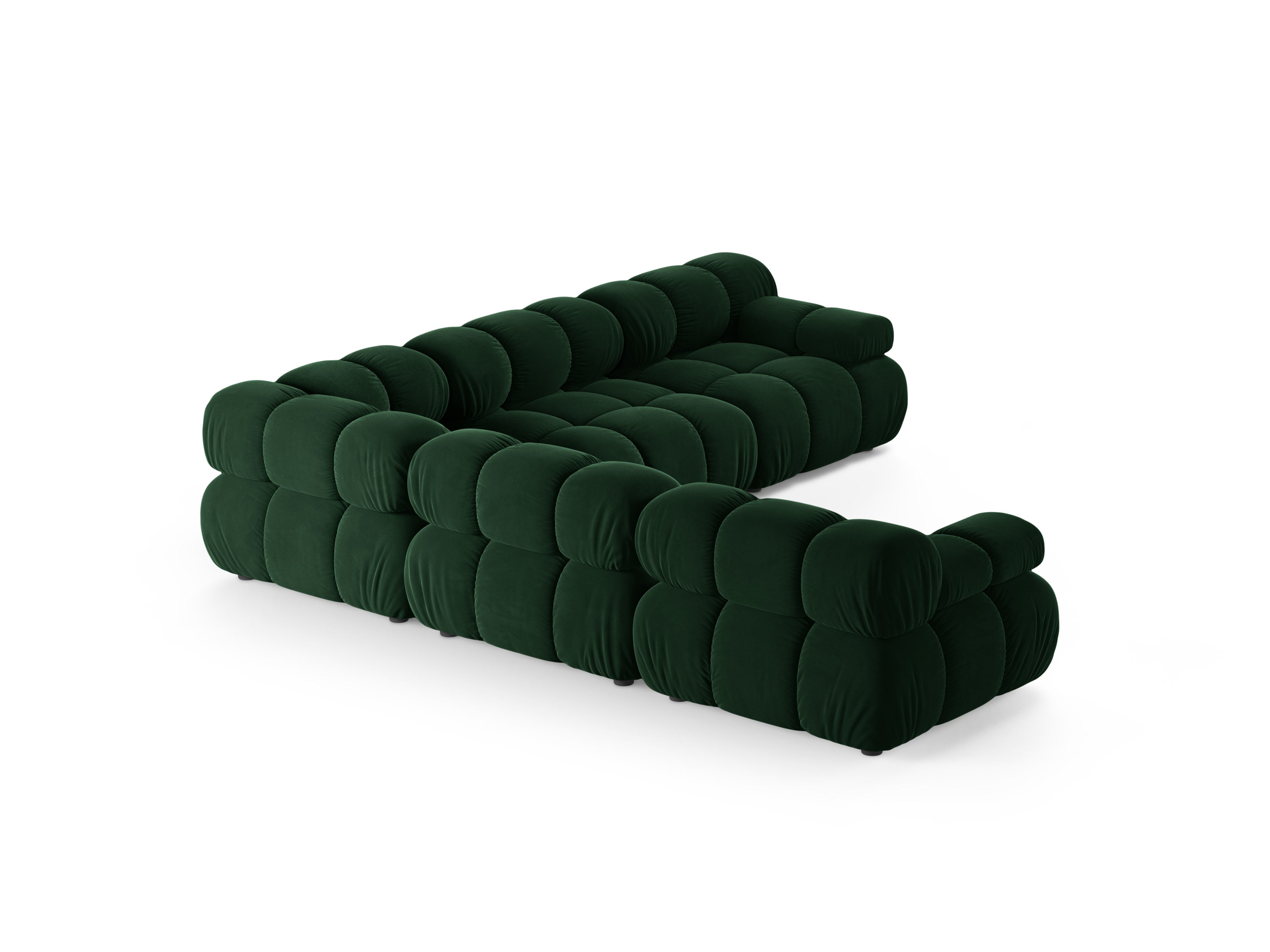 Symmetrical Velvet Corner Sofa BELLIS in Bottle Green