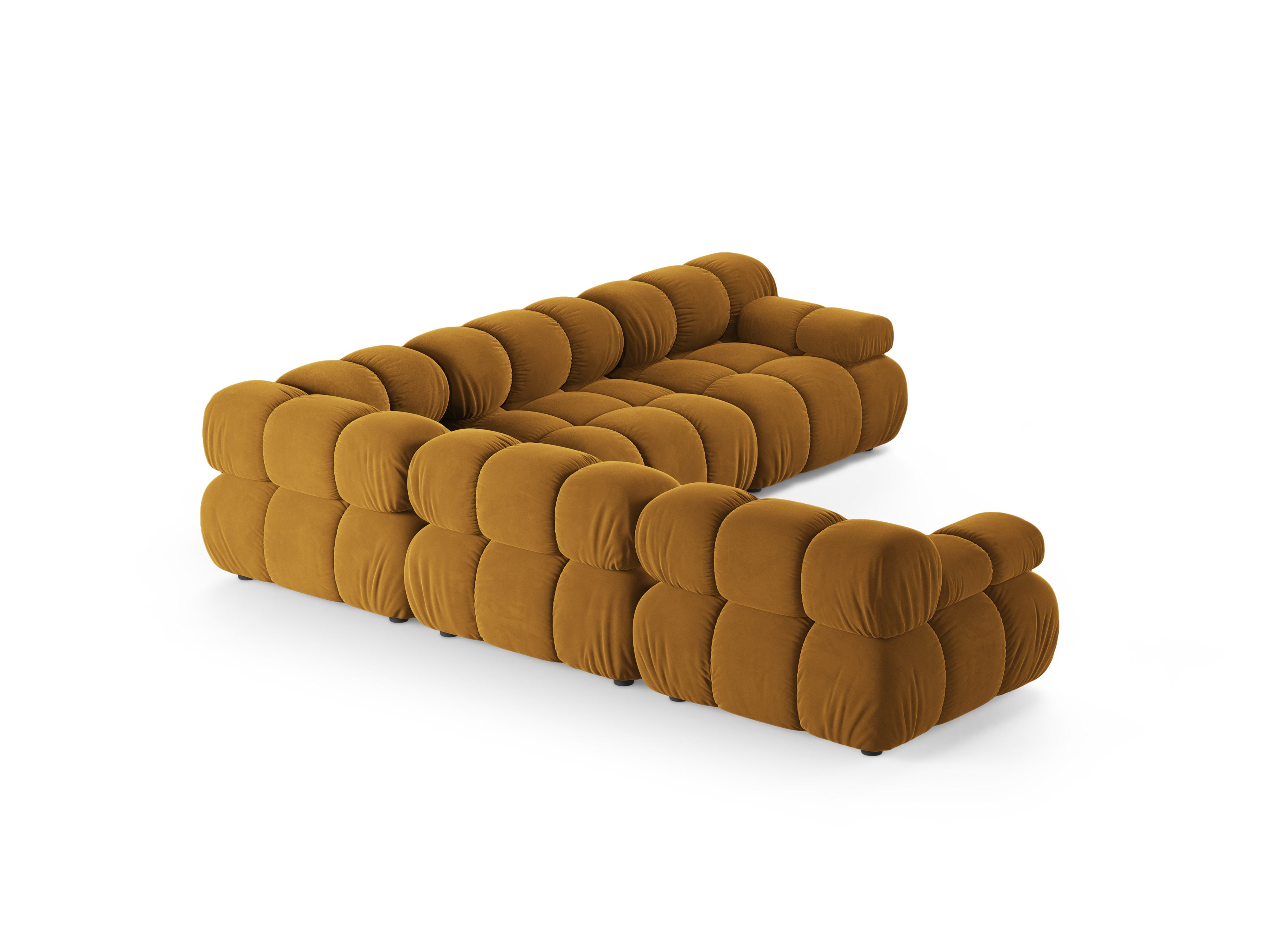 Symmetrical Velvet Corner Sofa BELLIS in Mustard