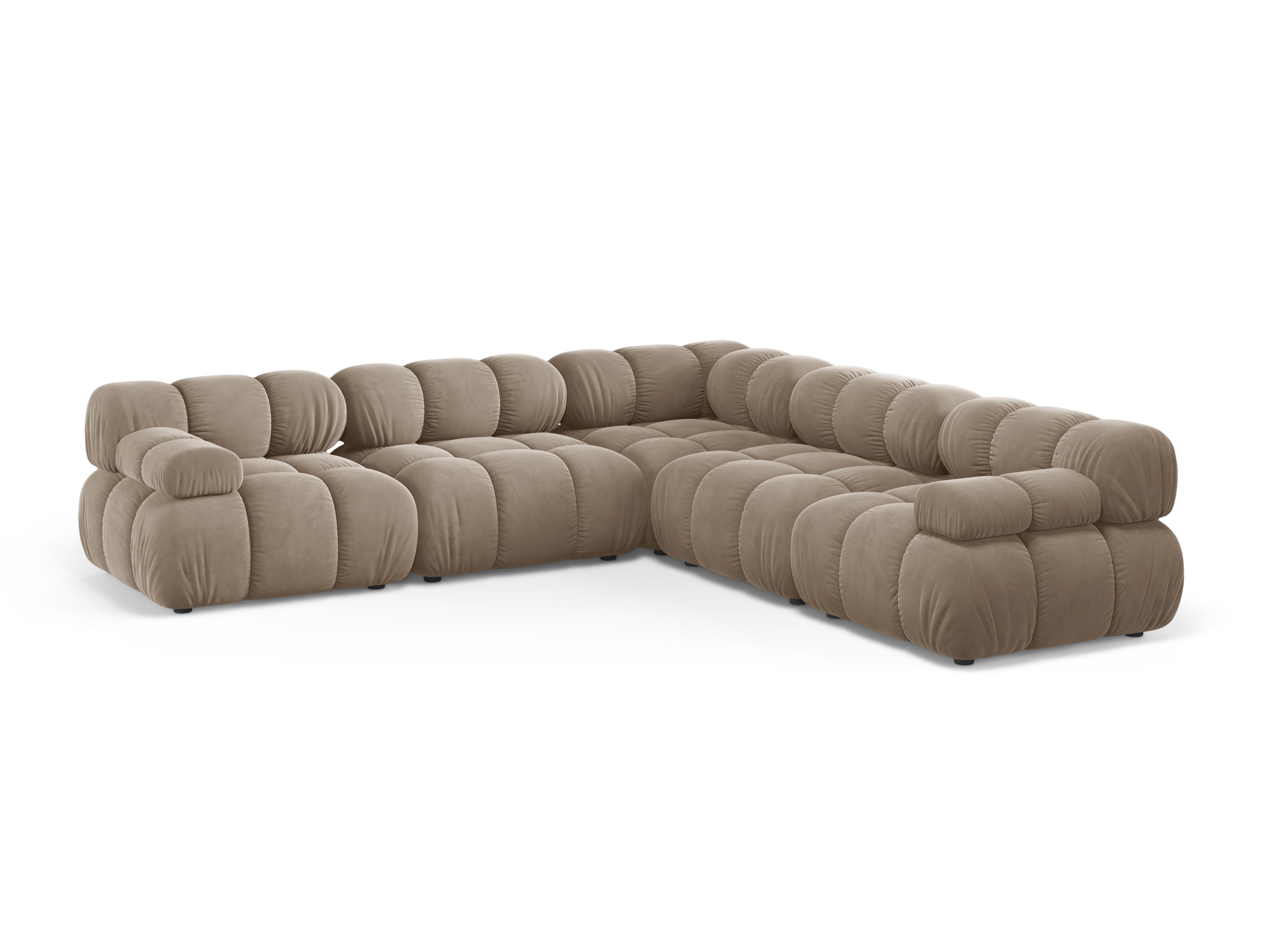 Symmetrical Velvet Corner Sofa BELLIS Cappuccino