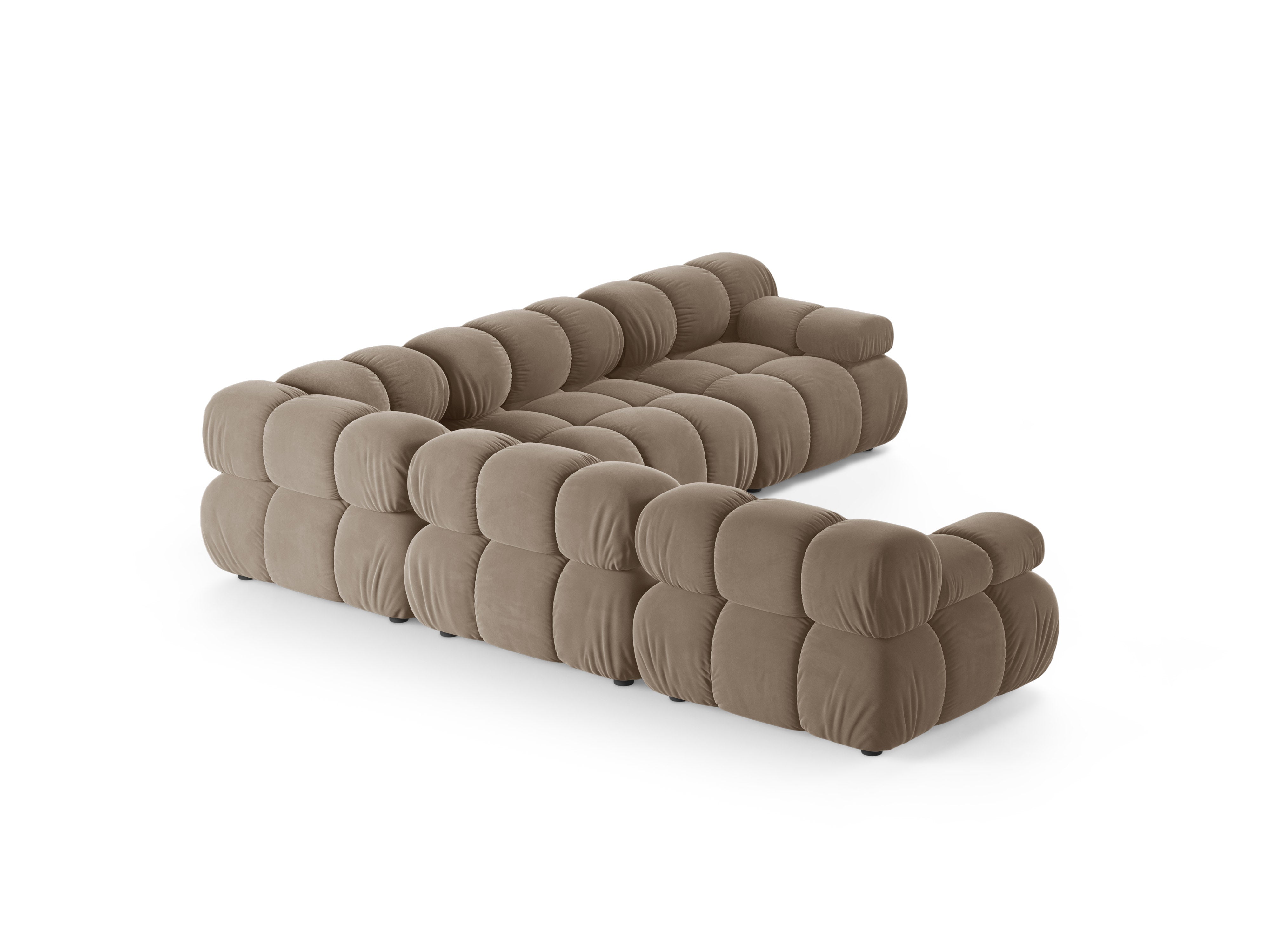 Symmetrical Velvet Corner Sofa BELLIS Cappuccino