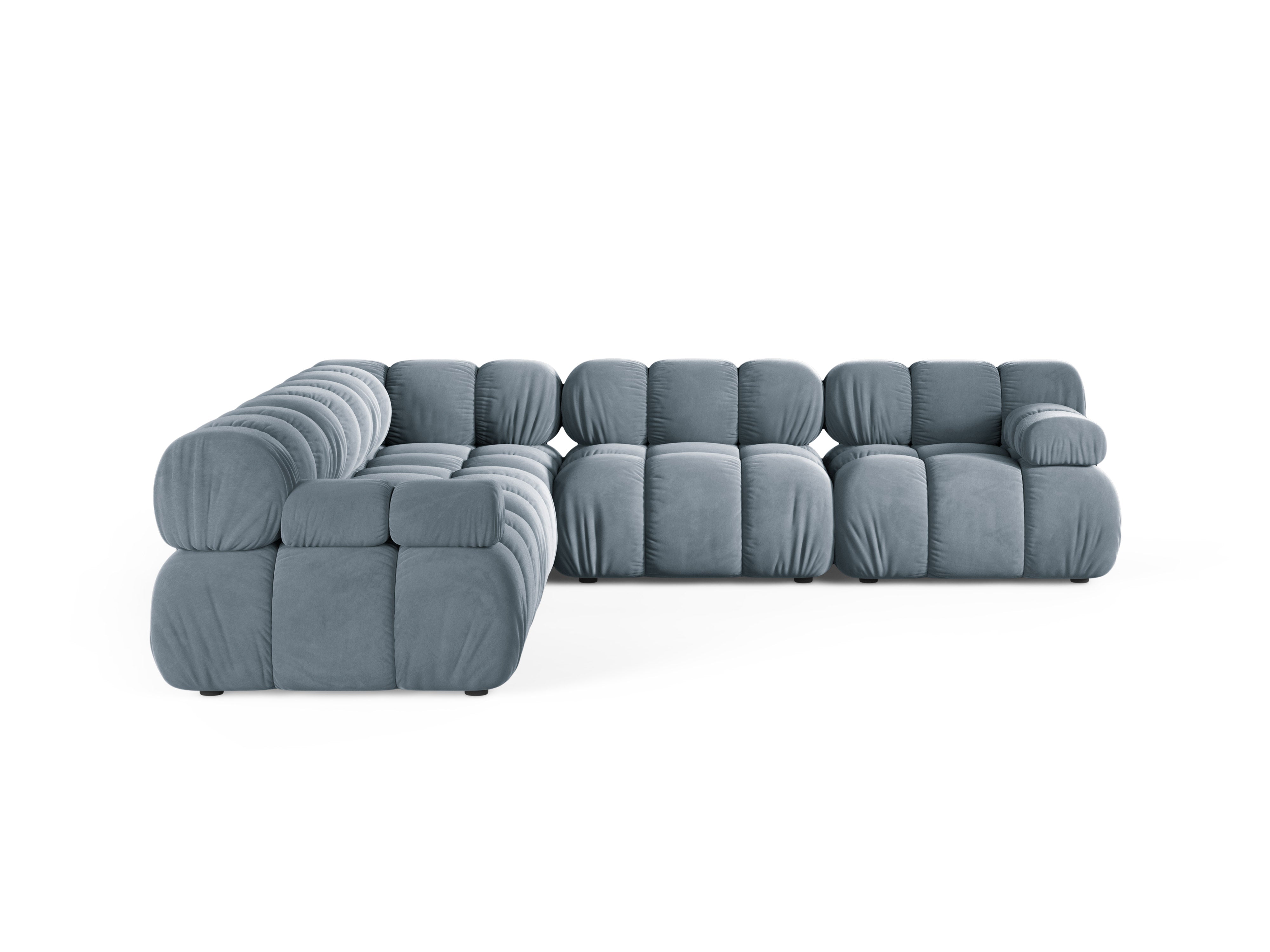 Symmetrical Velvet Corner Sofa BELLIS in Blue