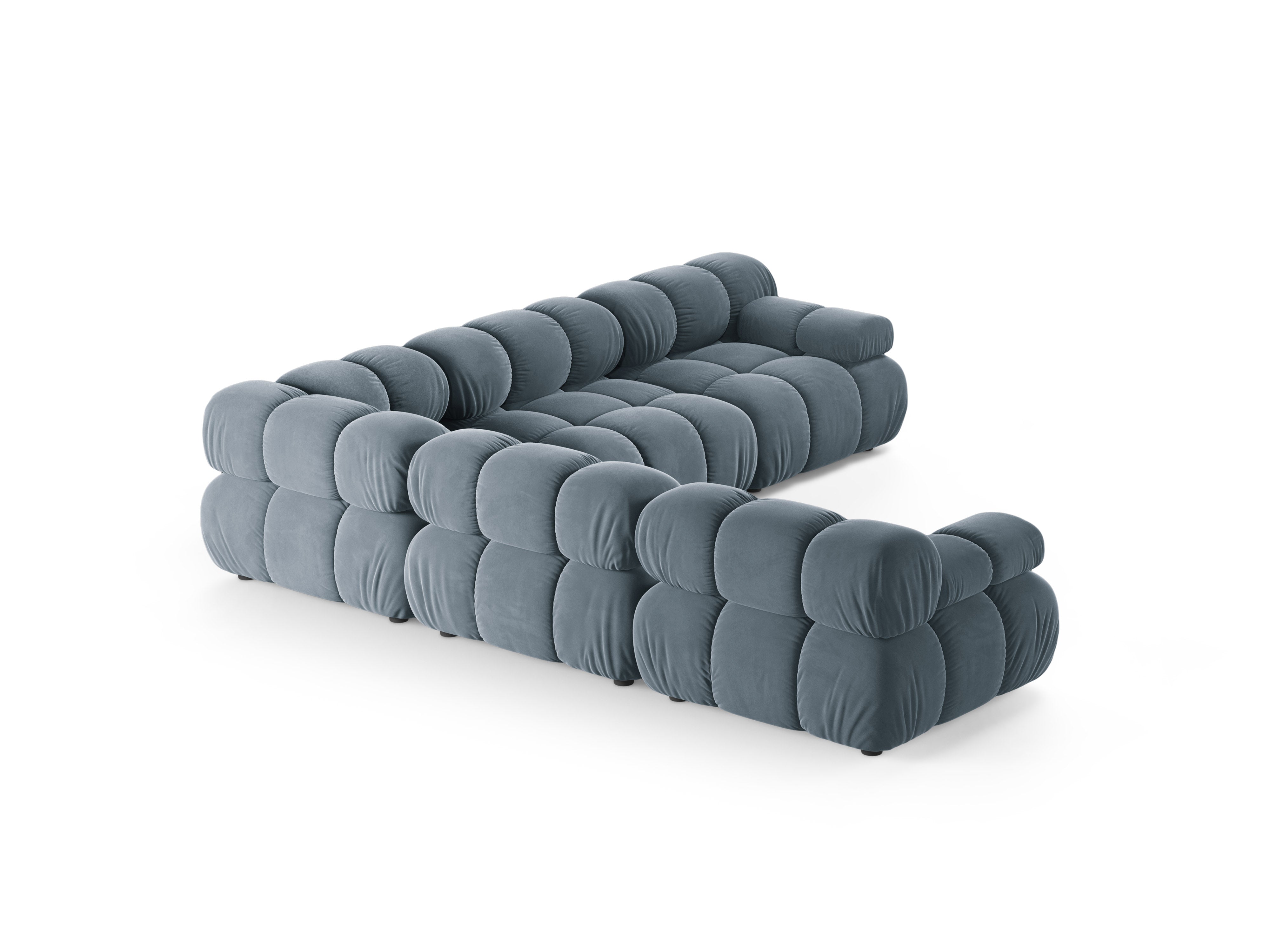 Symmetrical Velvet Corner Sofa BELLIS in Blue