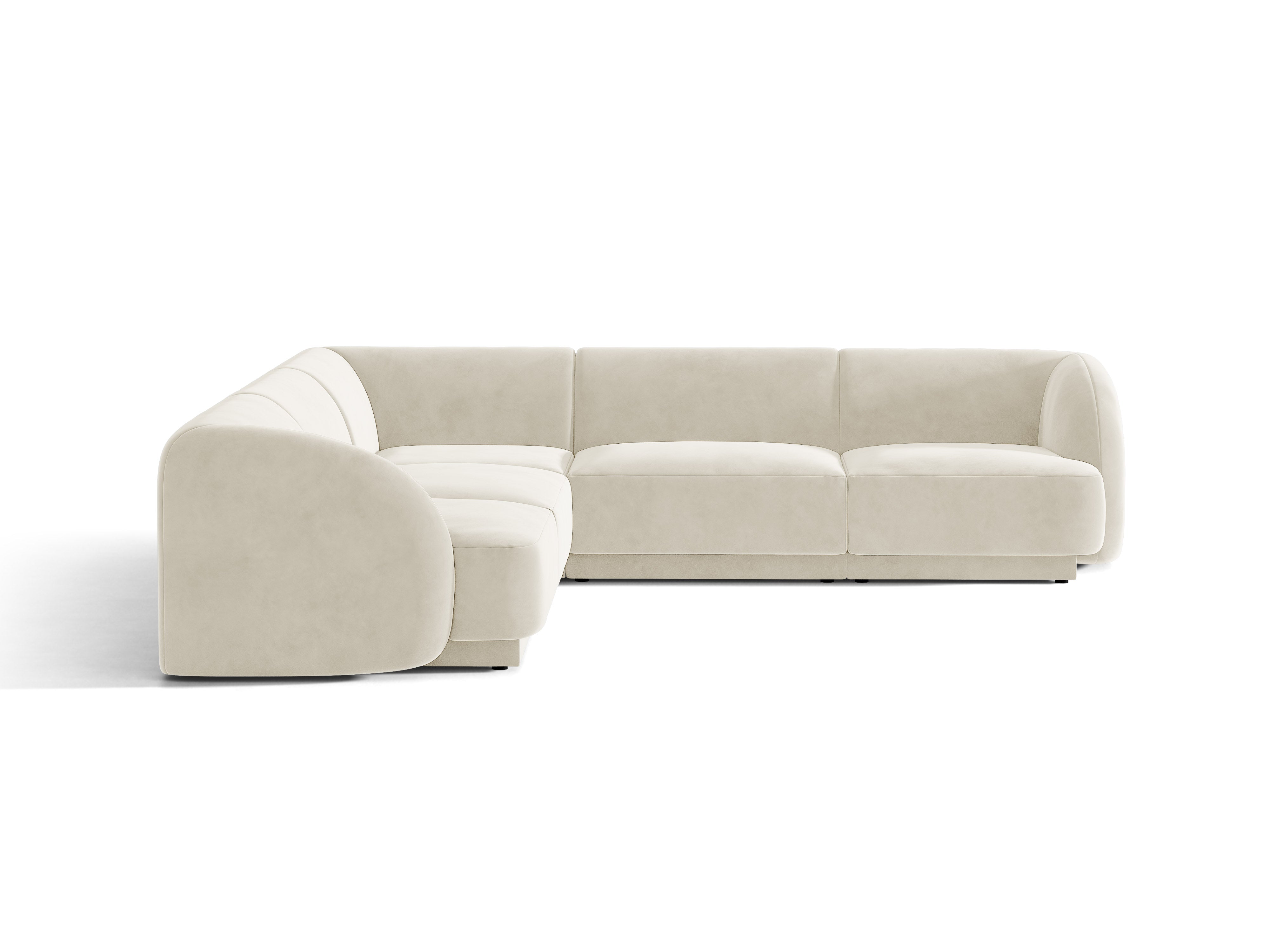 Velvet corner sofa for 5 people MILEY beige