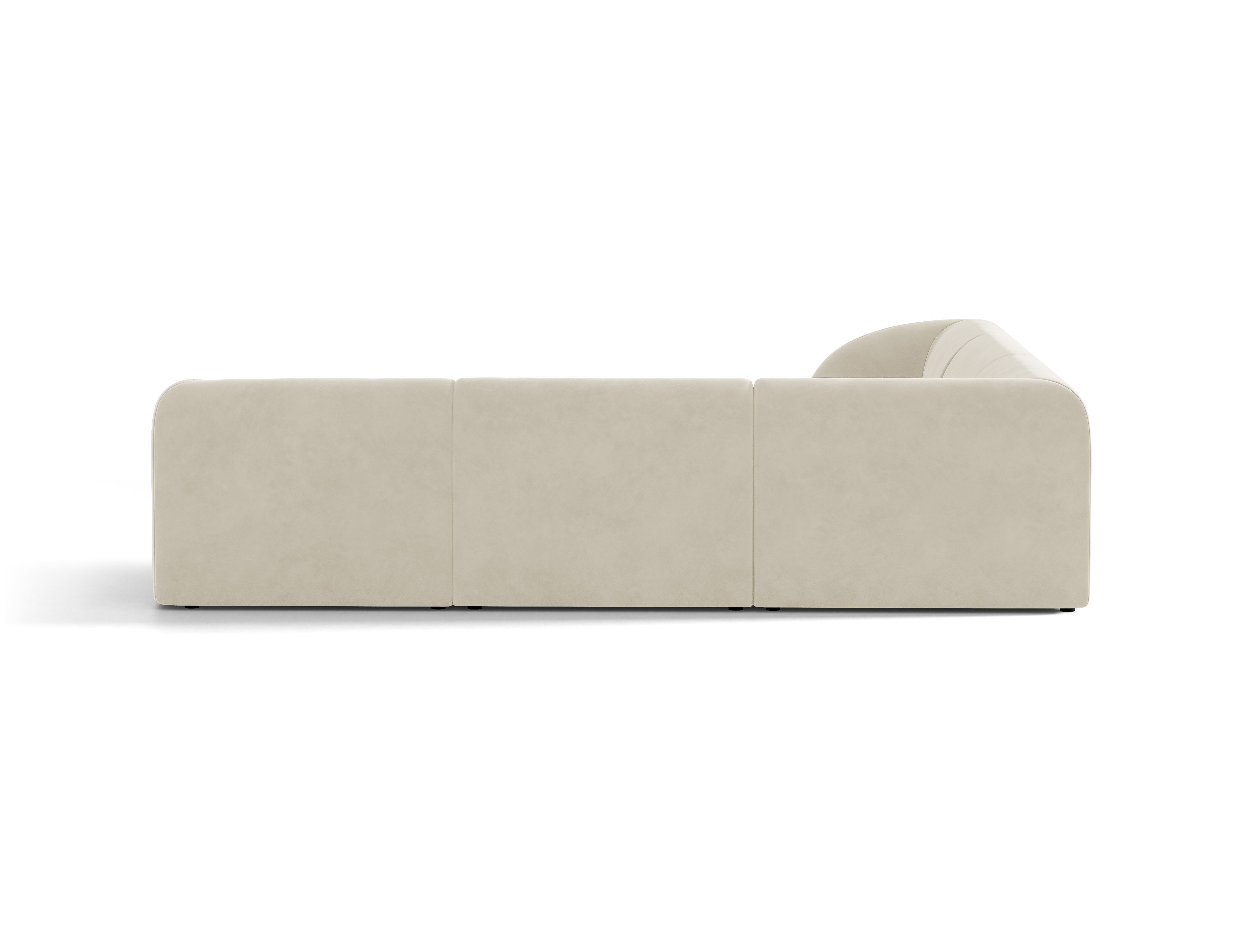 Velvet corner sofa for 5 people MILEY beige