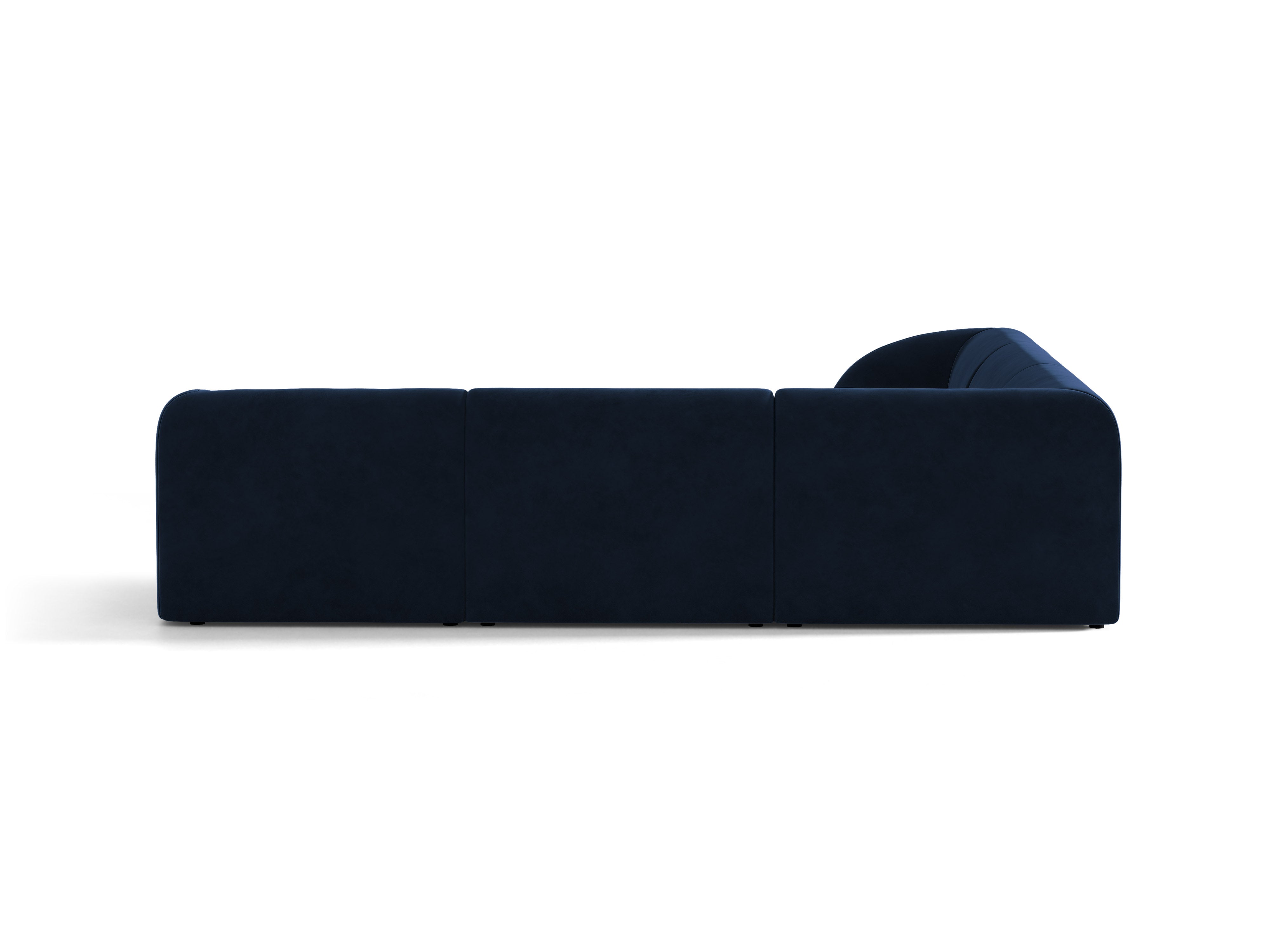 Velvet corner sofa for 5 people MILEY navy blue