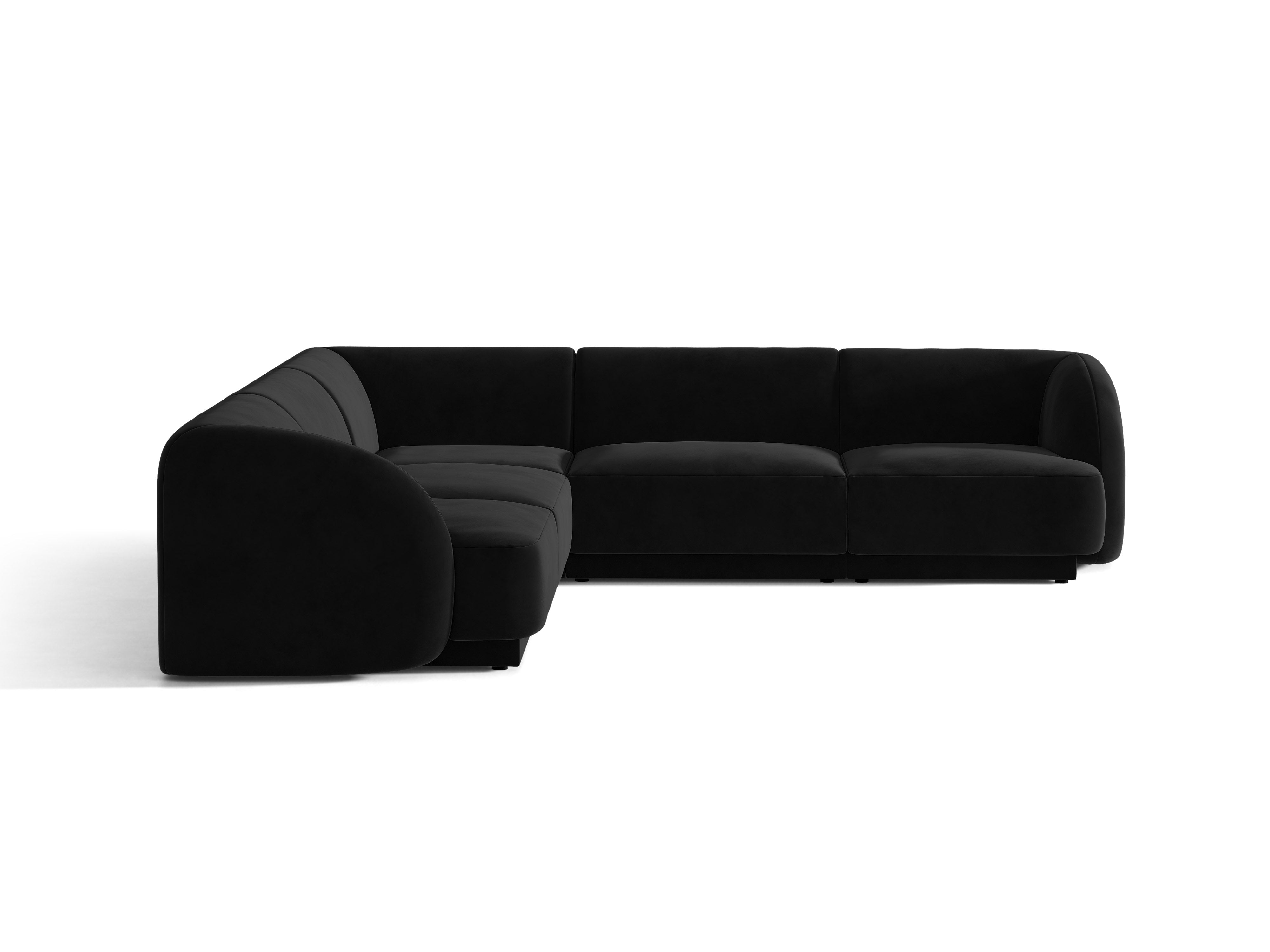 Velvet corner sofa for 5 people MILEY black