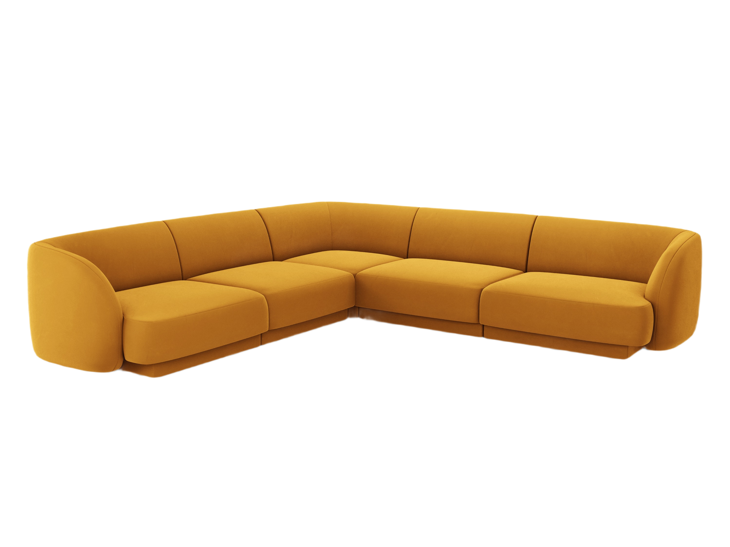 Samt-Ecksofa für 5 Personen MILEY gelb