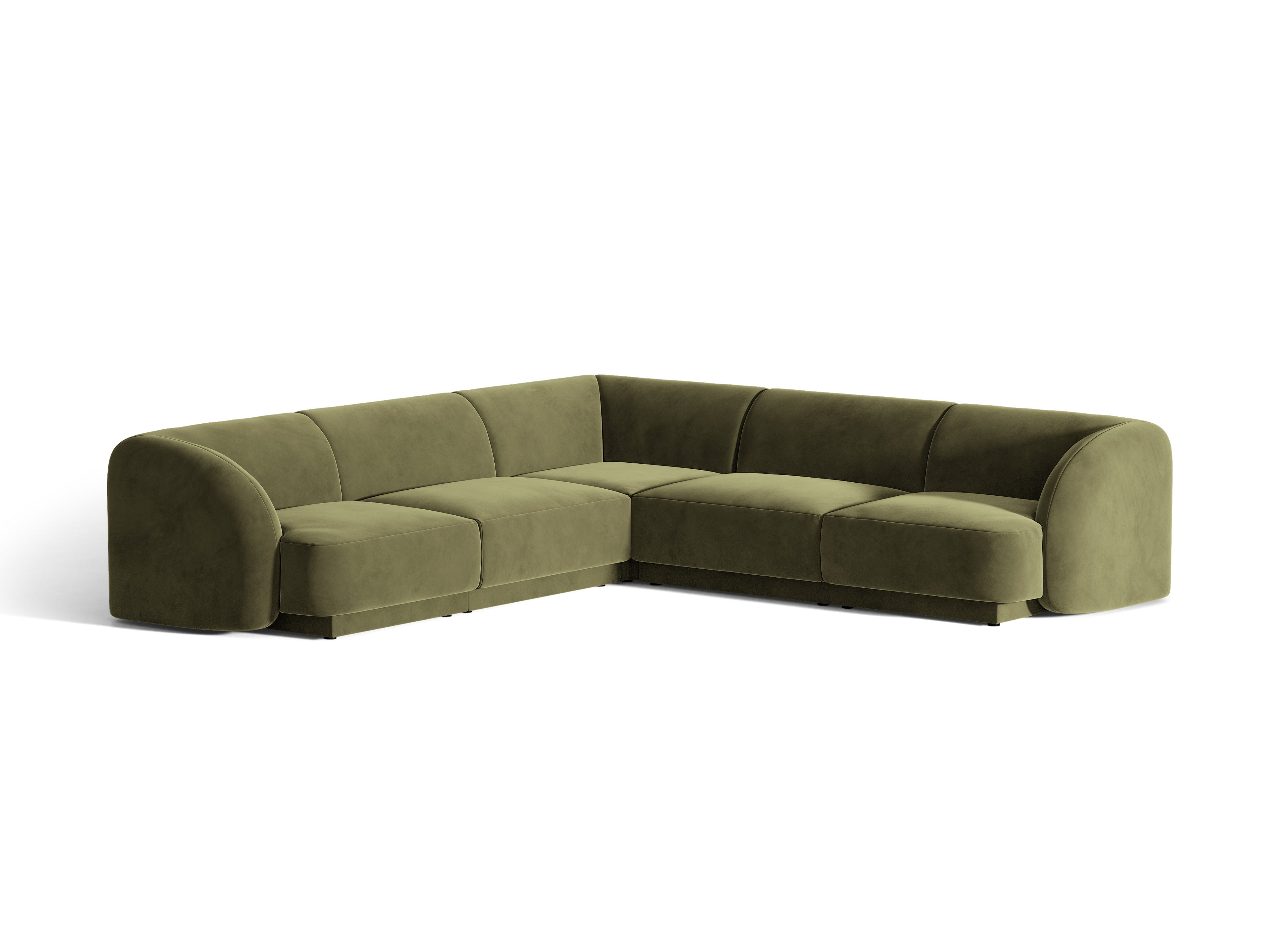 Velvet corner sofa for 5 people MILEY green