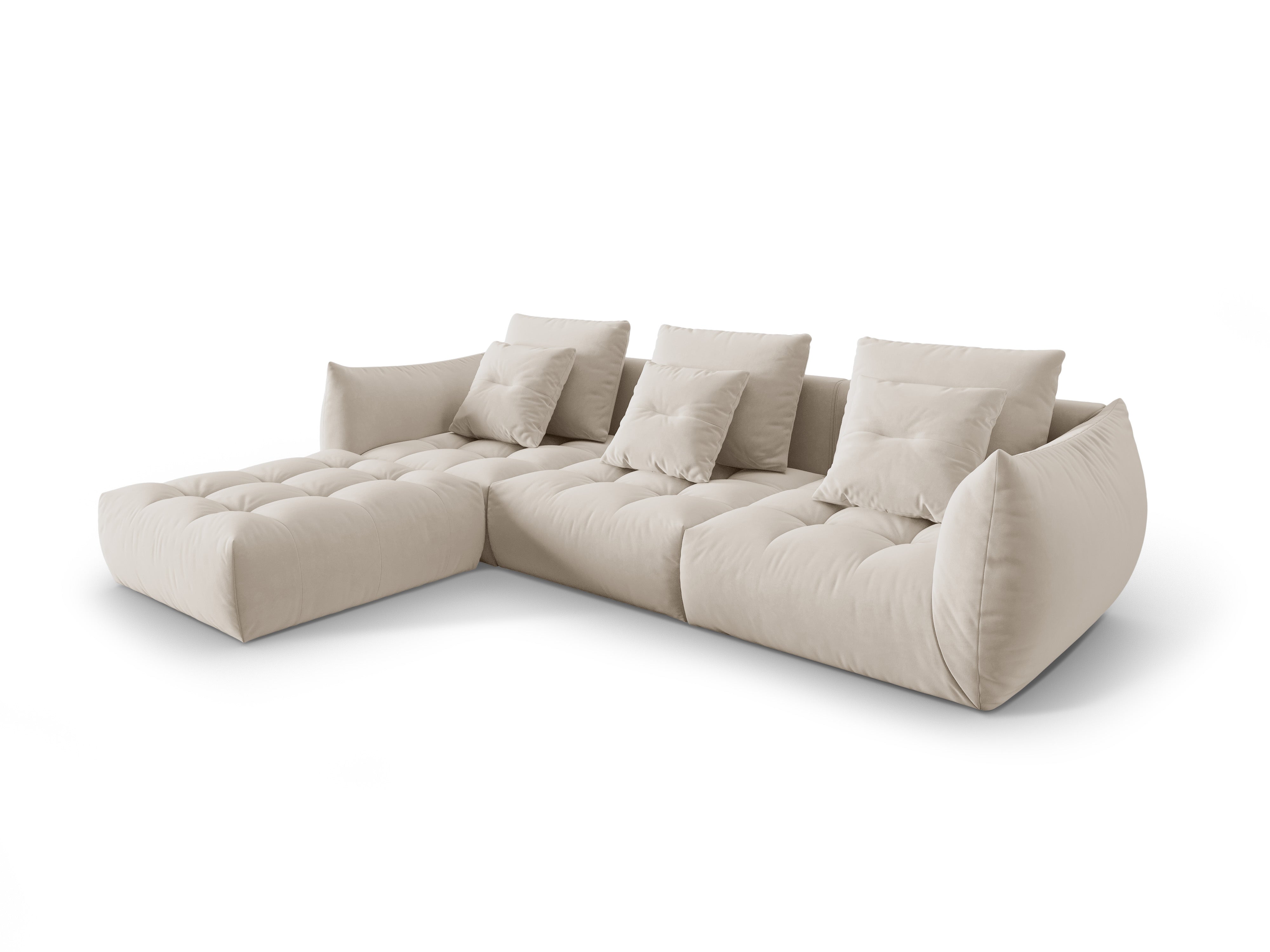Velvet Modular Sofa, "Bloom", 2 Seats, Ecru, 332x216x95
Made in Europe