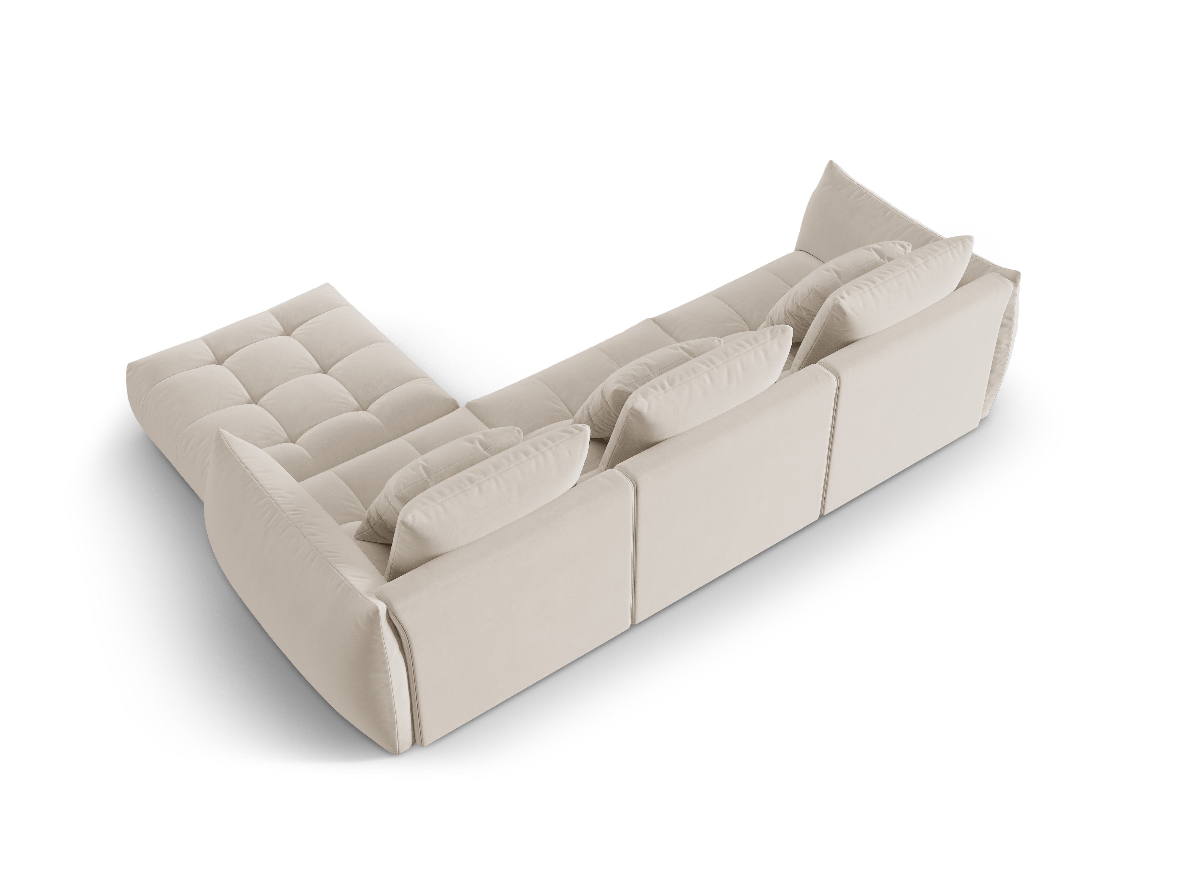 Velvet Modular Sofa, "Bloom", 2 Seats, Ecru, 332x216x95
Made in Europe